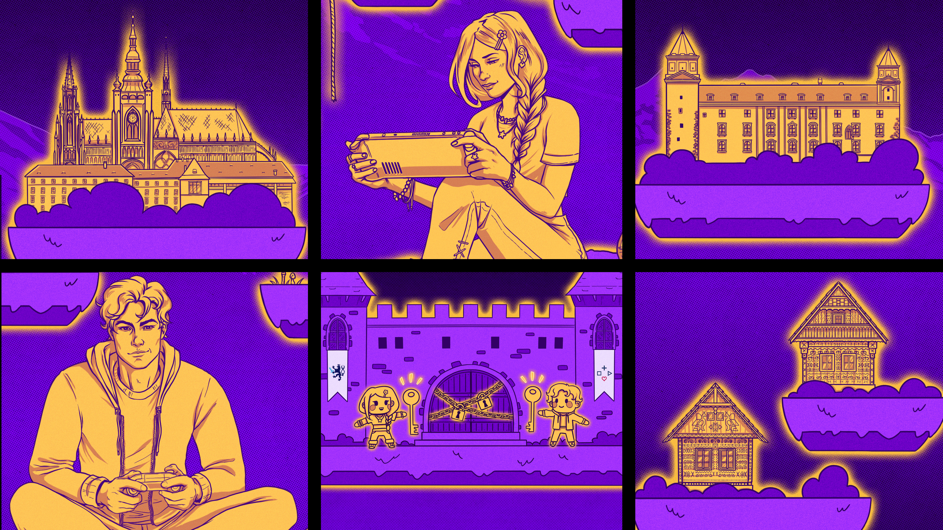 Detail shots featuring the characters &amp; various iconic landmarks of Czechia &amp; Slovakia