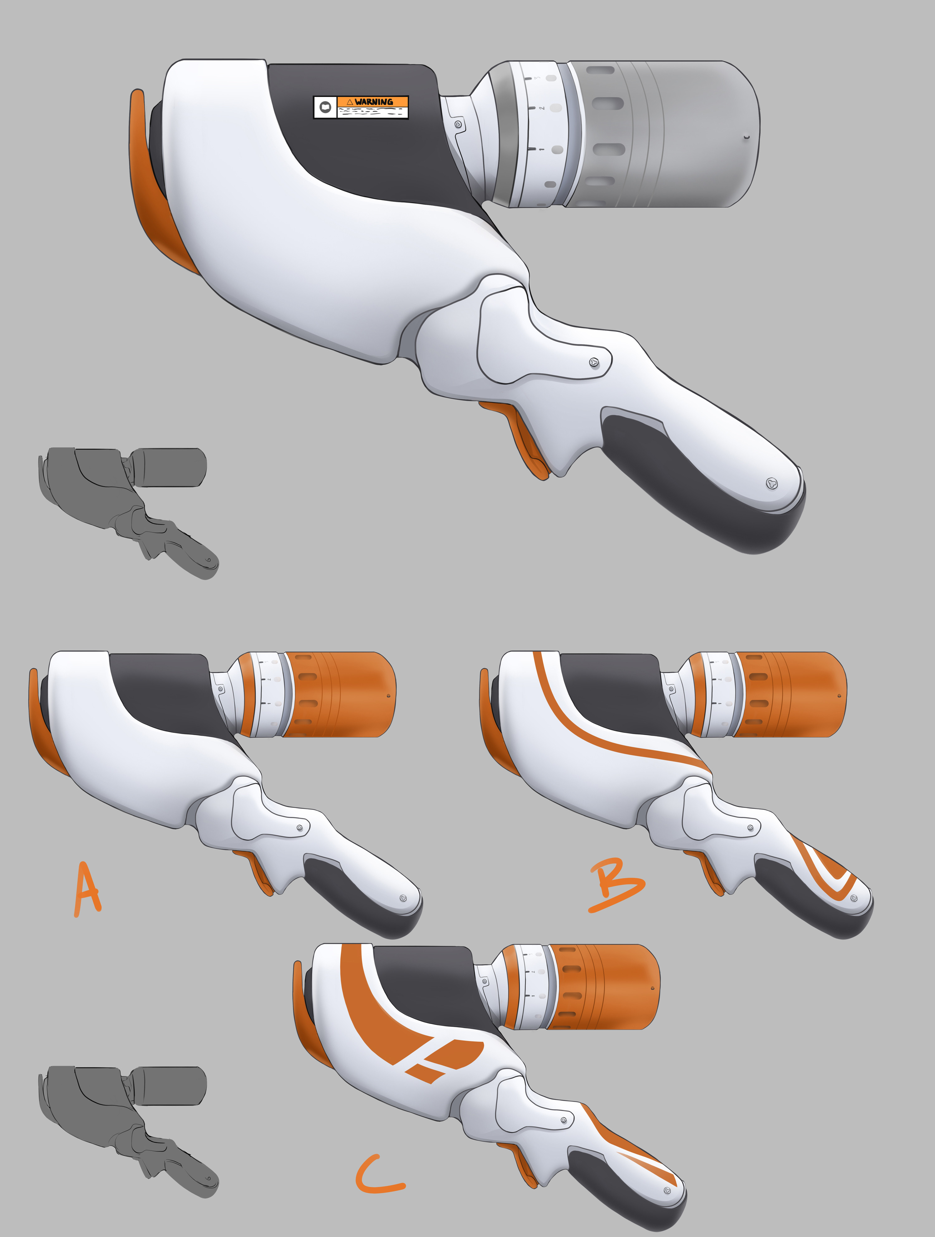 Drill design in VR world, in reality they are holding Oculus Controllers.