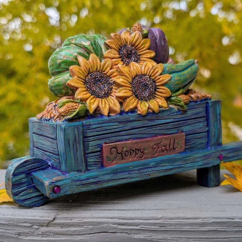 Happy Fall -- IRL Handpainted Wheel Barrow
