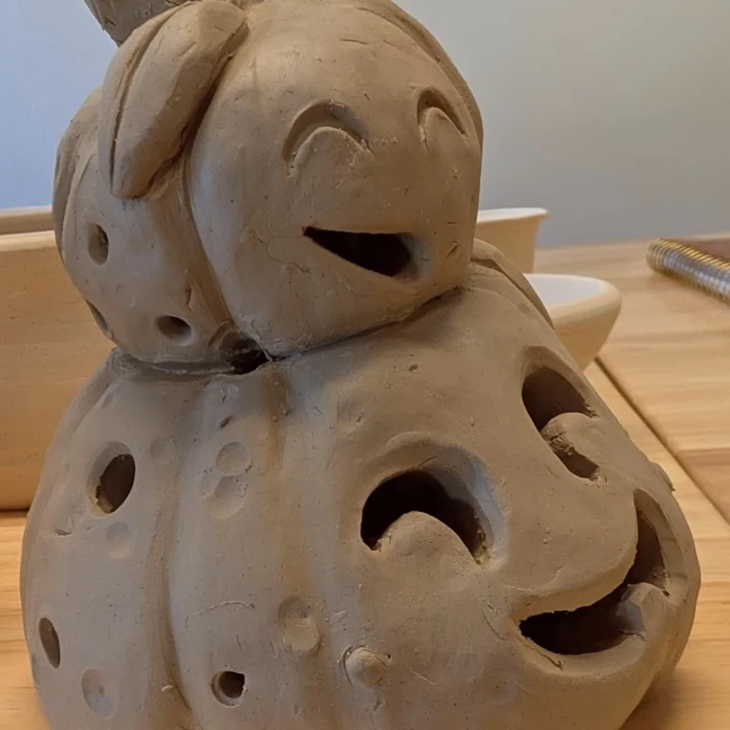 Happy Fall -- IRL Hand sculpted Pumpkin Friends 