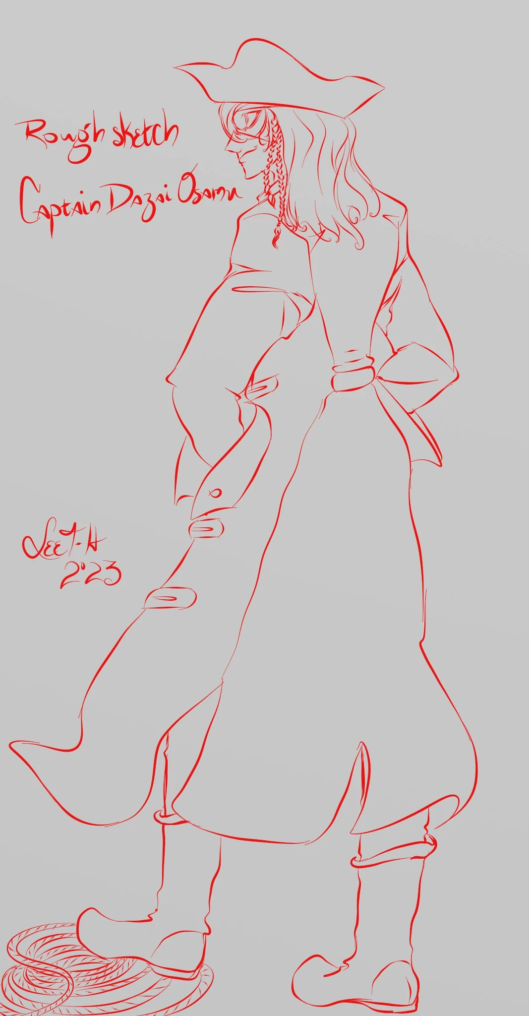 Pirate Dazai sketch based on Beast! manga. 