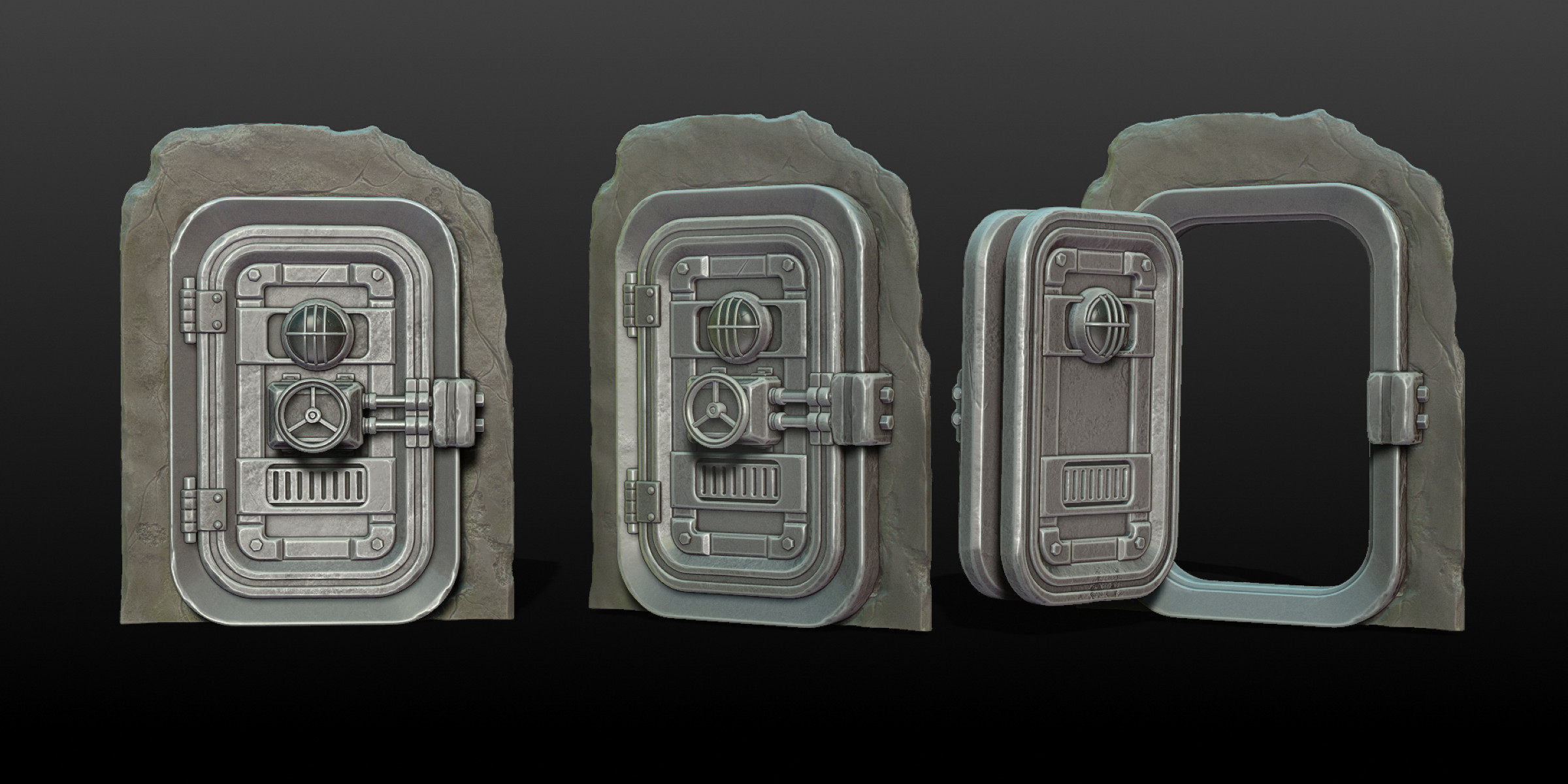 Composited and polypainted render