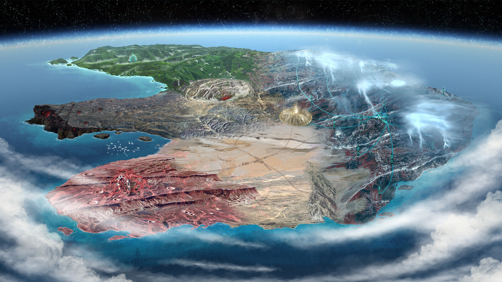 Satellite fantasy map