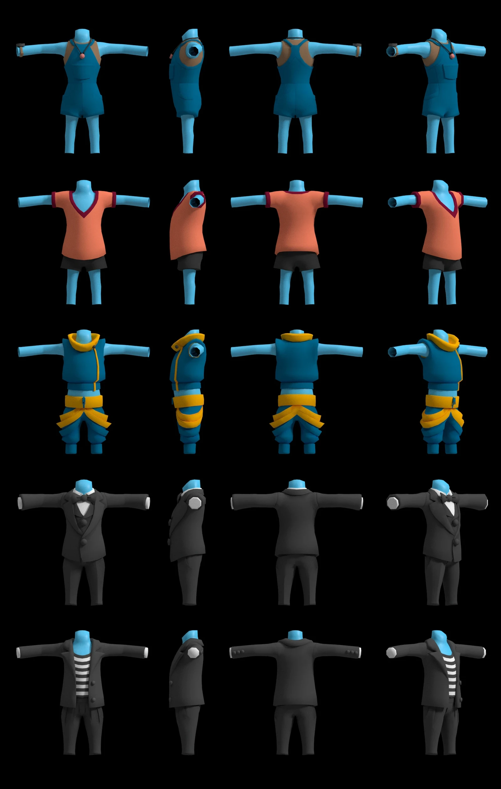 3D bases I made. I handed these off for the color variations. 