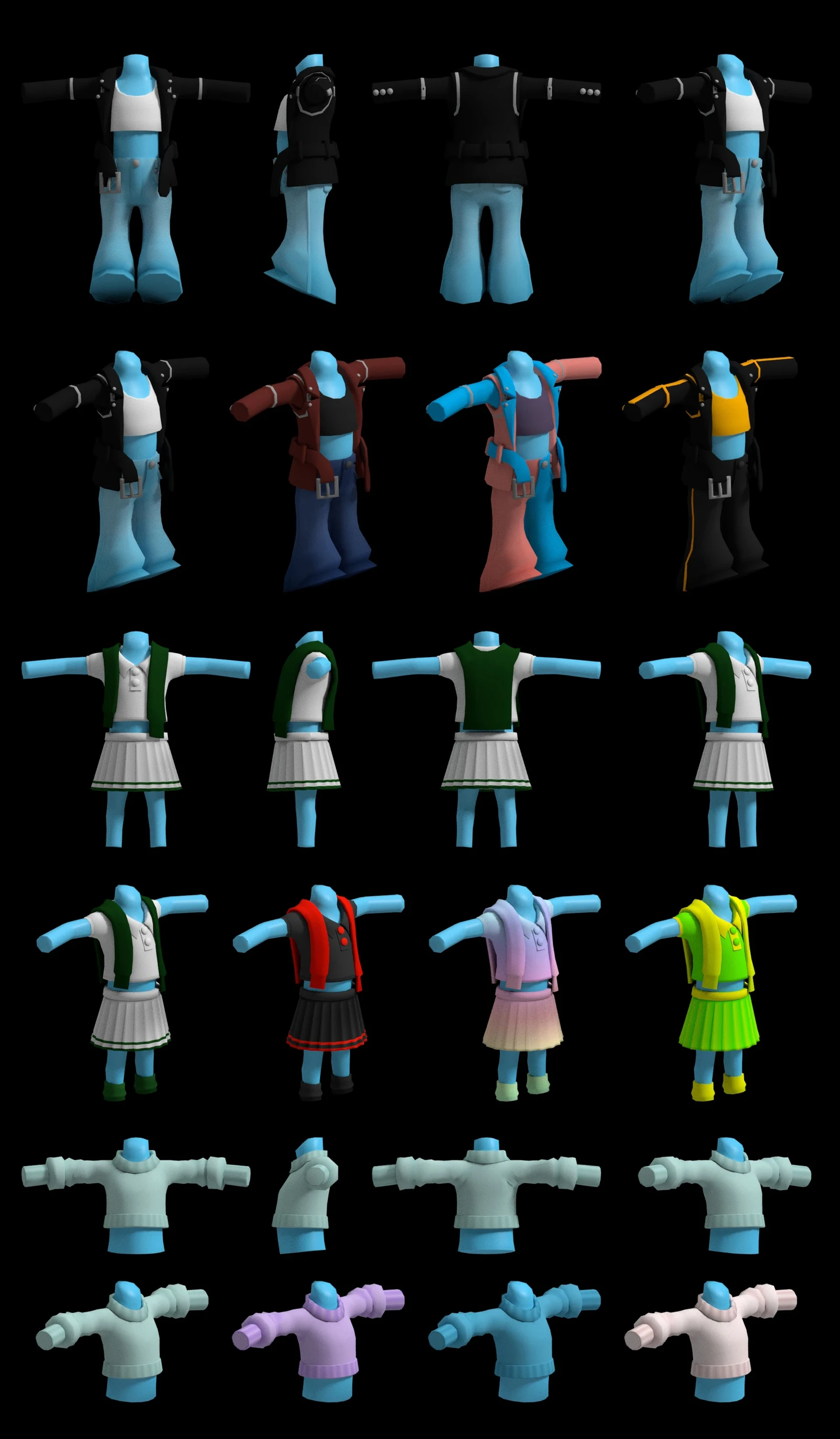 More 3D models of pieces of clothing. 