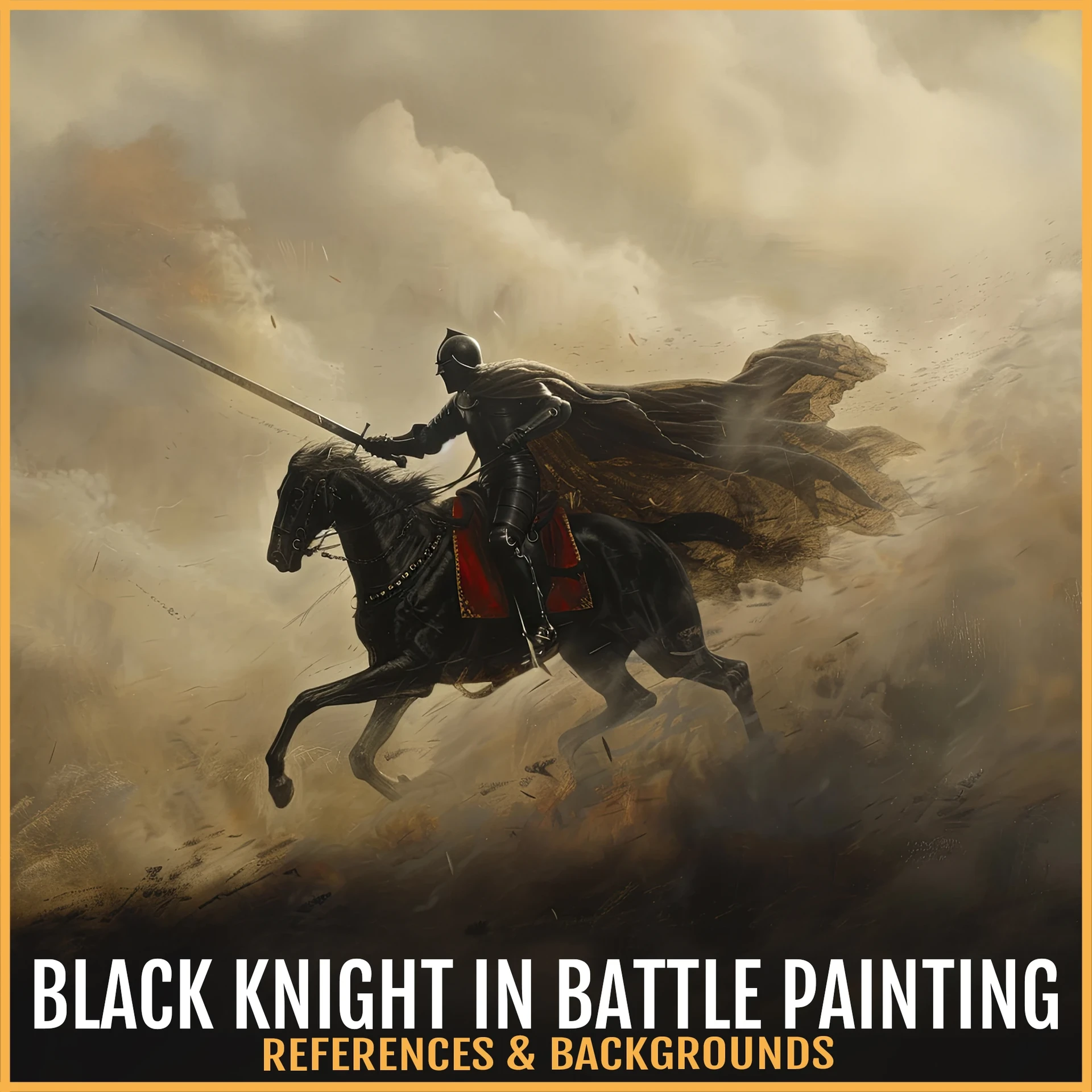 Artificial Dimension - 505 Black Knight in Battle Painting