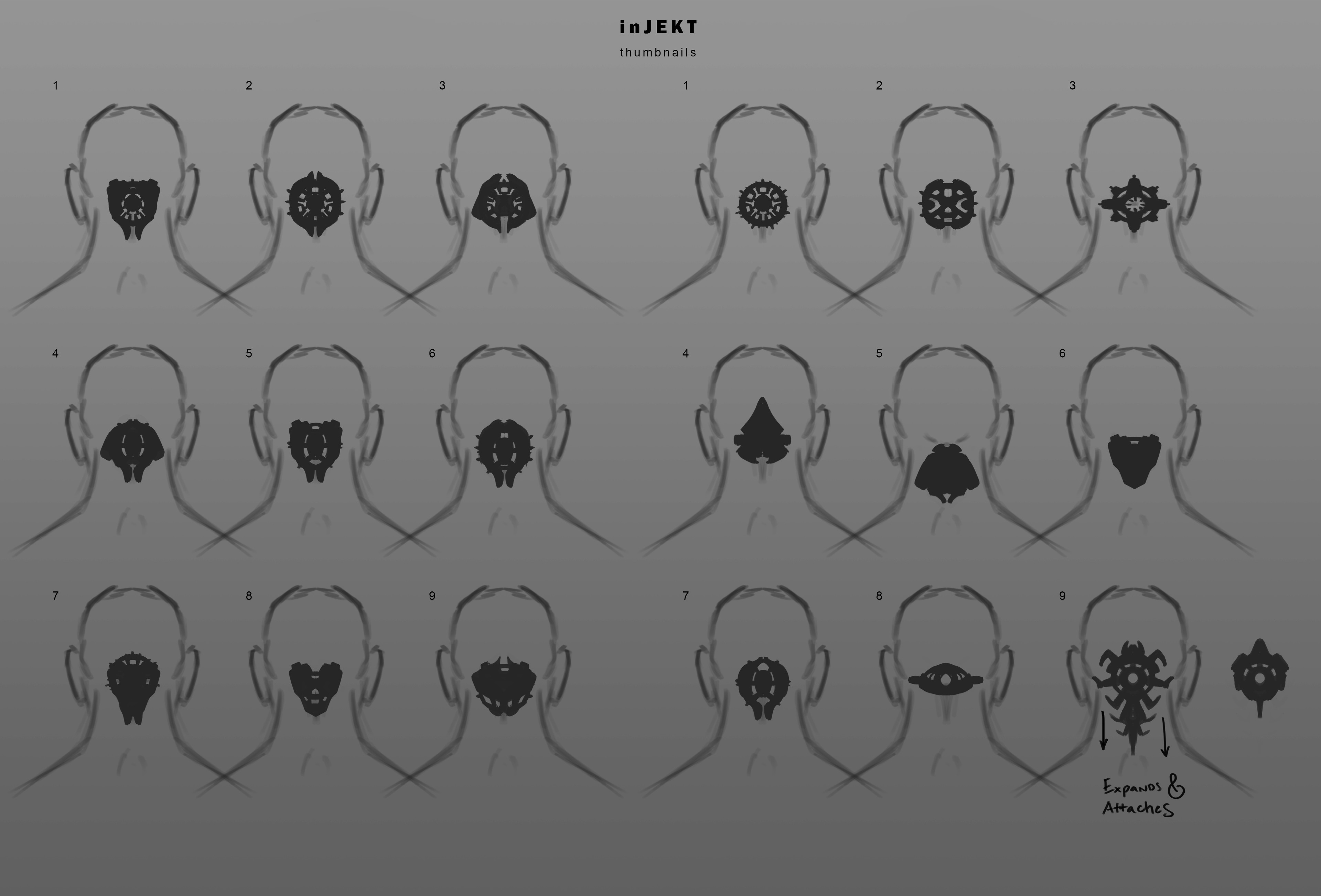 Company heads liked the base of skull ideas. So here are more silhouette ideas. 