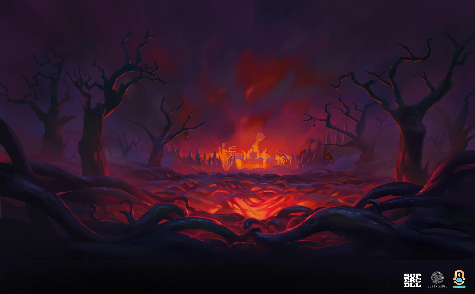 Brawlstars x Stranger things background paintings