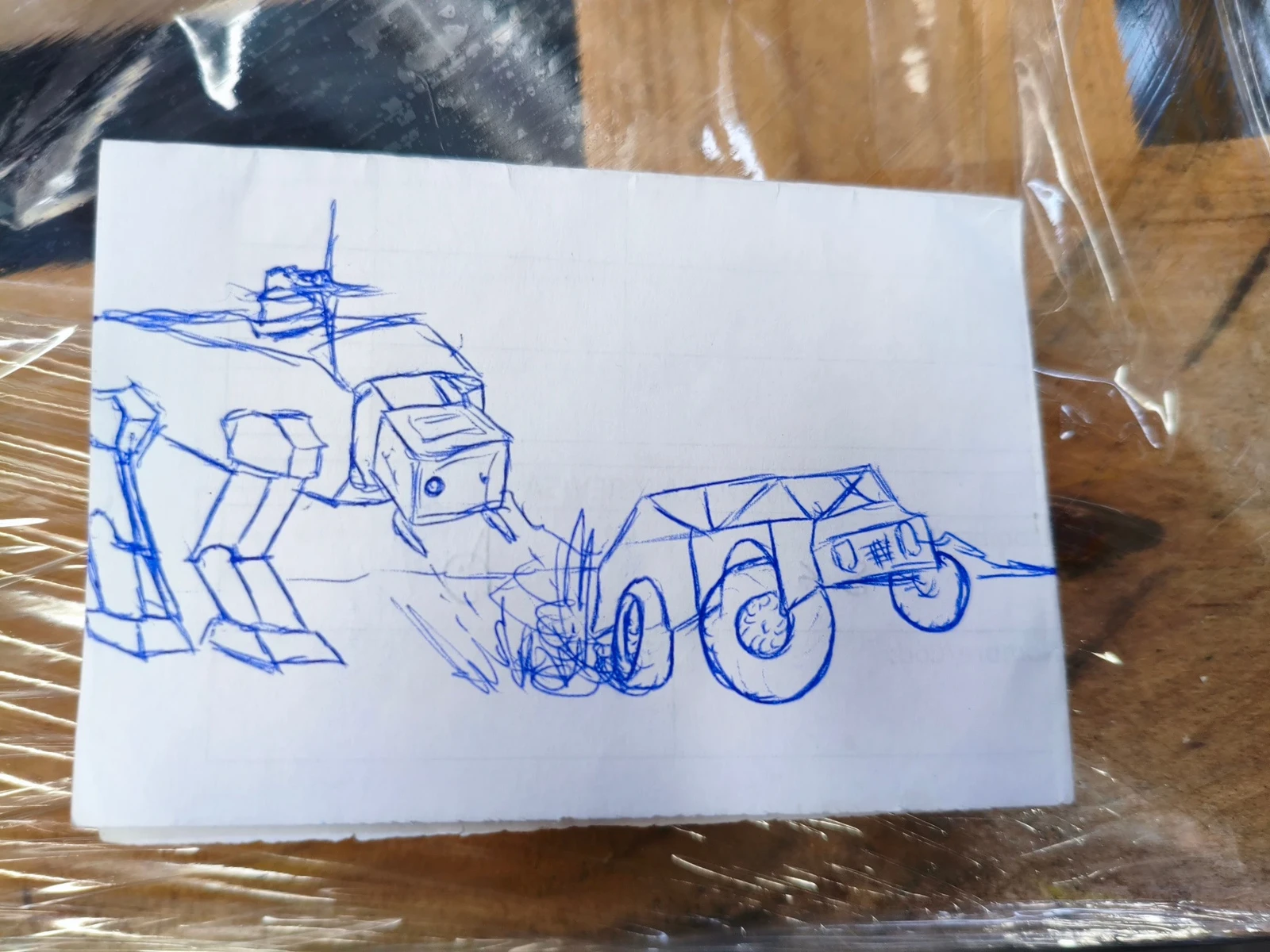 This is the sketch the client sent me. This right there, is the reason why I always encourage clients to send me sketches. Even if it's stick figures, this type of thing, helps a lot the artist you have no idea.