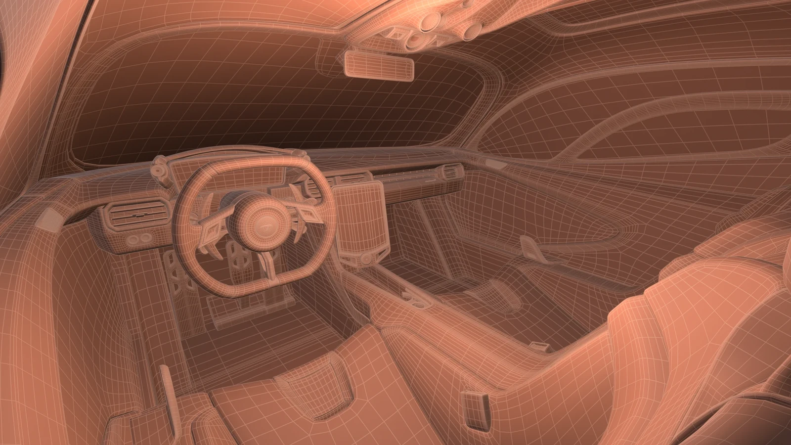 Interior Clay Wireframe