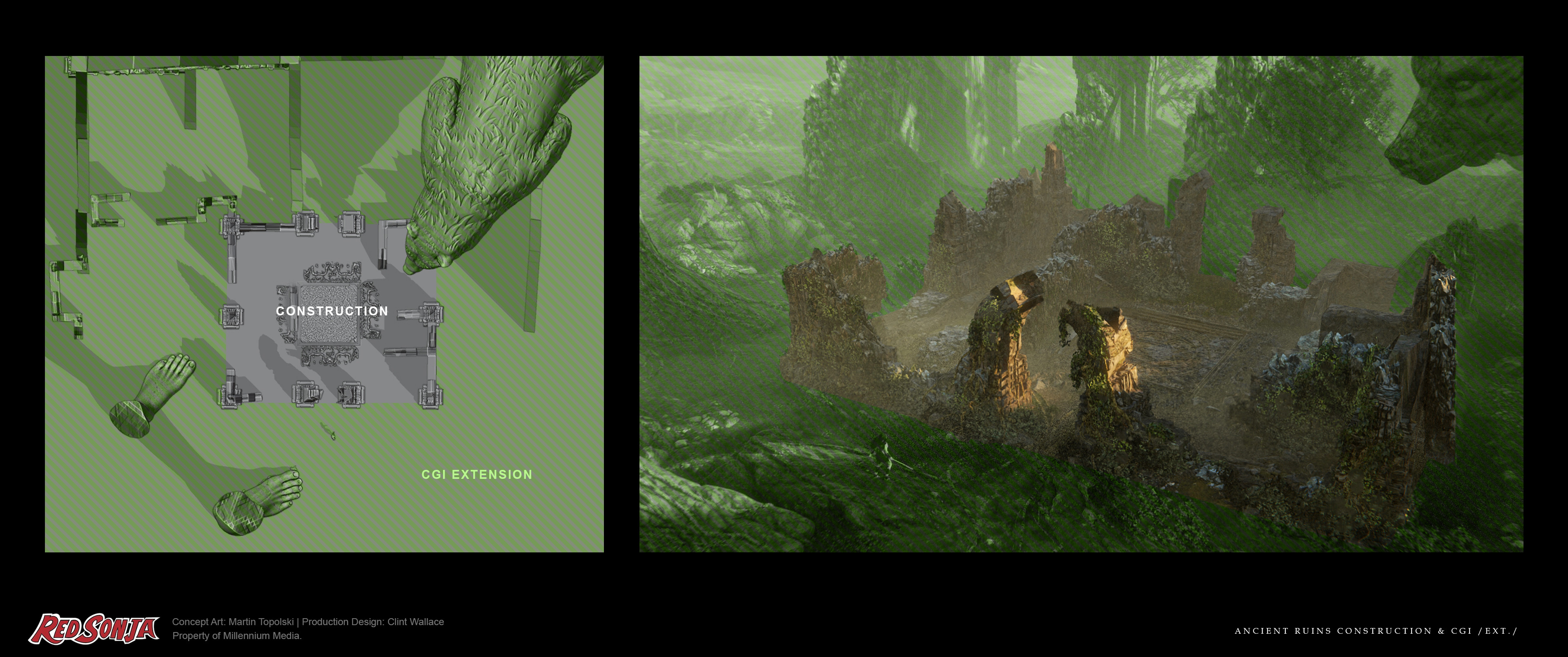 Ancient Ruins /EXT./ - Construction &amp; CGI