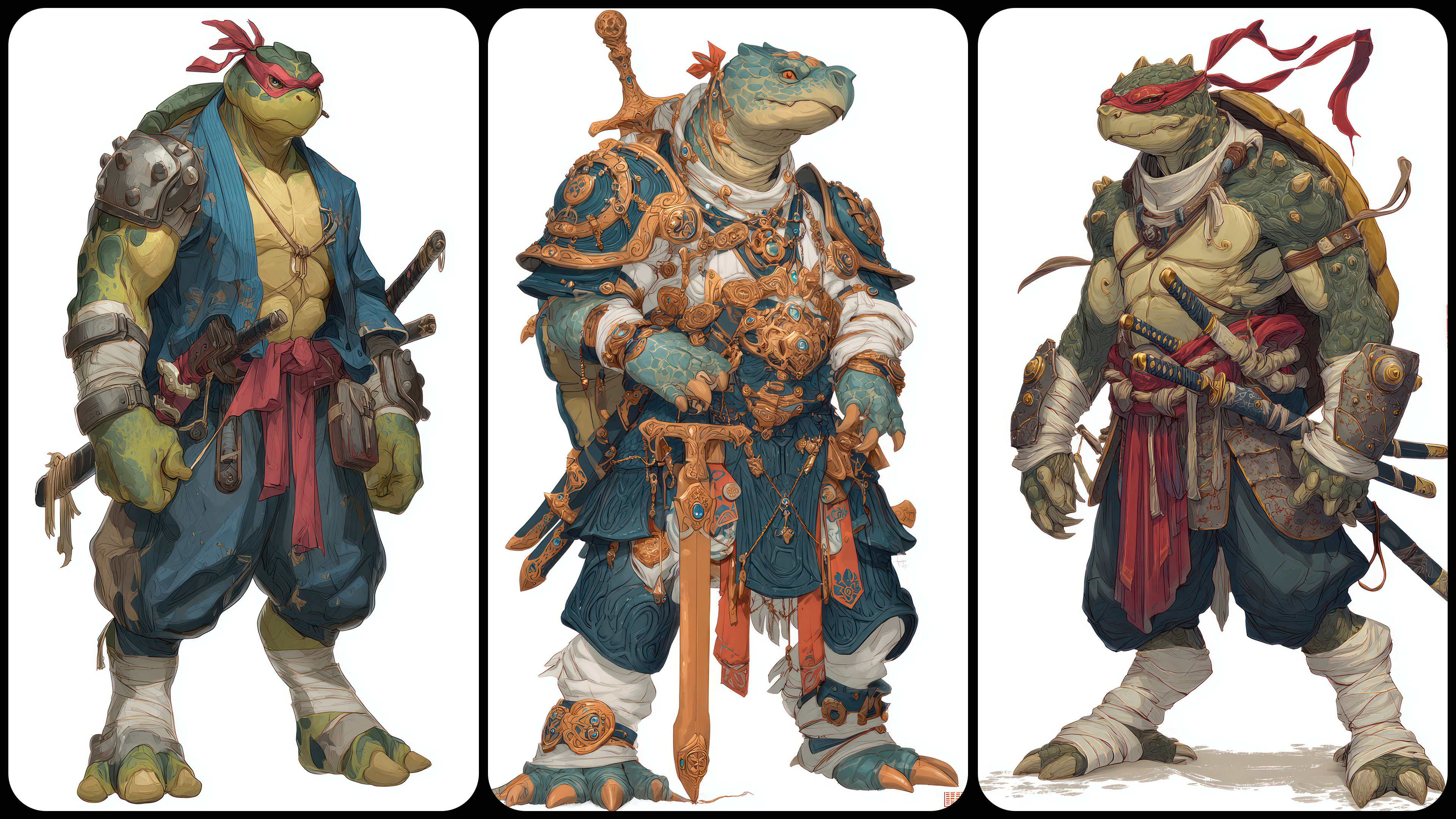 Ferial Studio - 🔹240 Turtle Warrior - Cartoon Character Reference Image ...