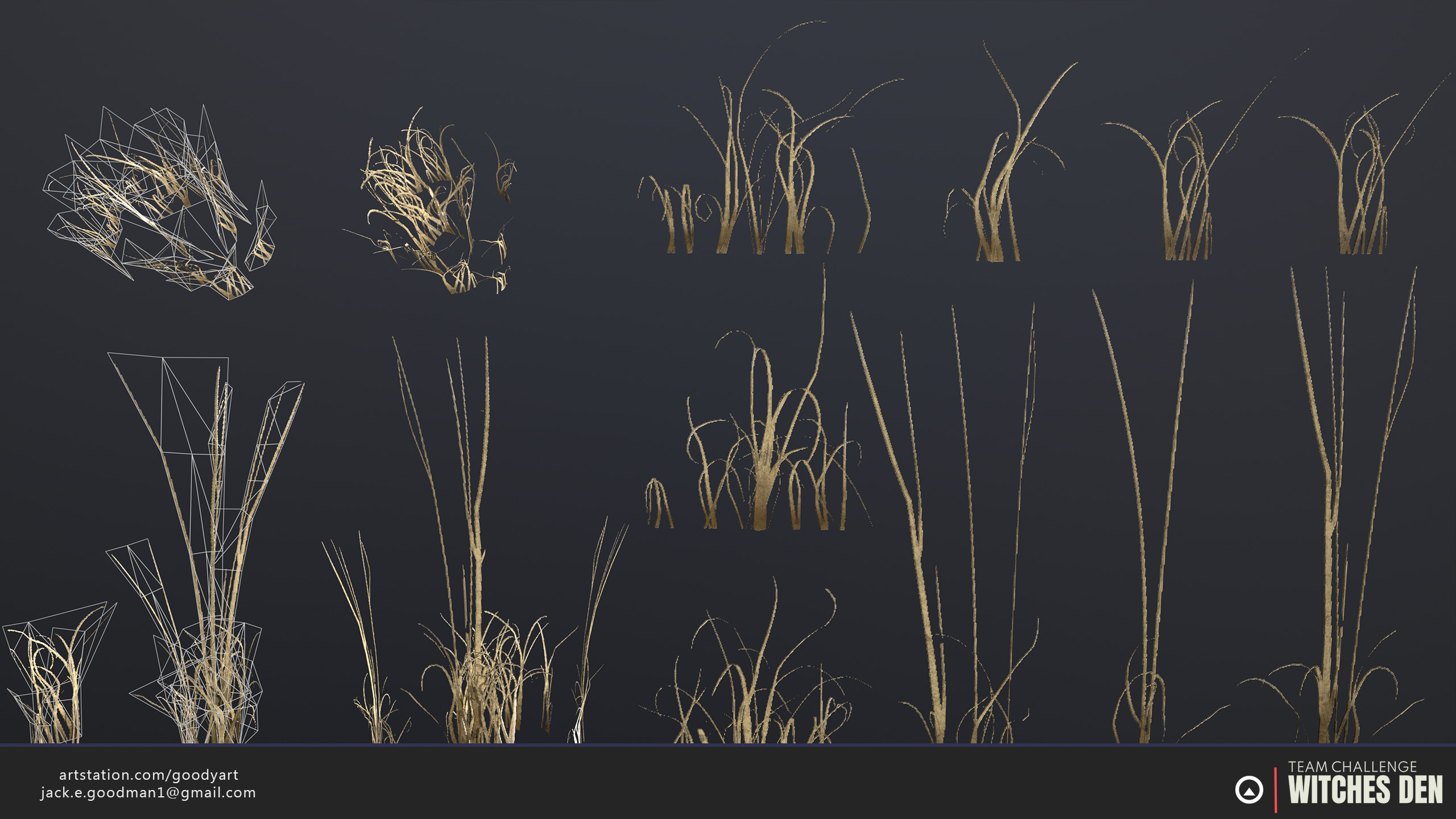 Grass atlas - assembled quite low poly and created during the last week of production, as we didn't originally plan for foliage.