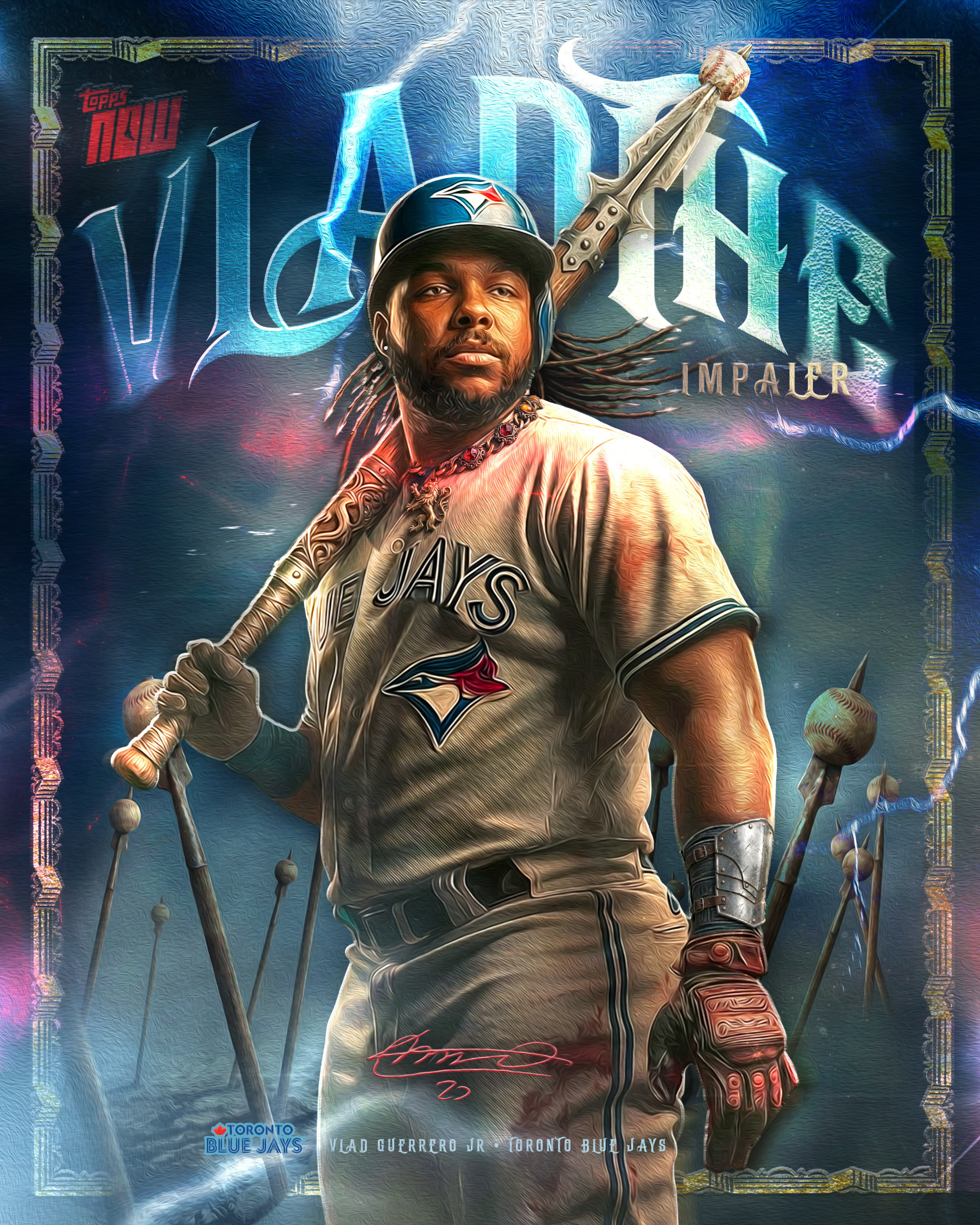 Primary illustration for the custom Topps NOW ‘Vlad The Impaler’ concept card