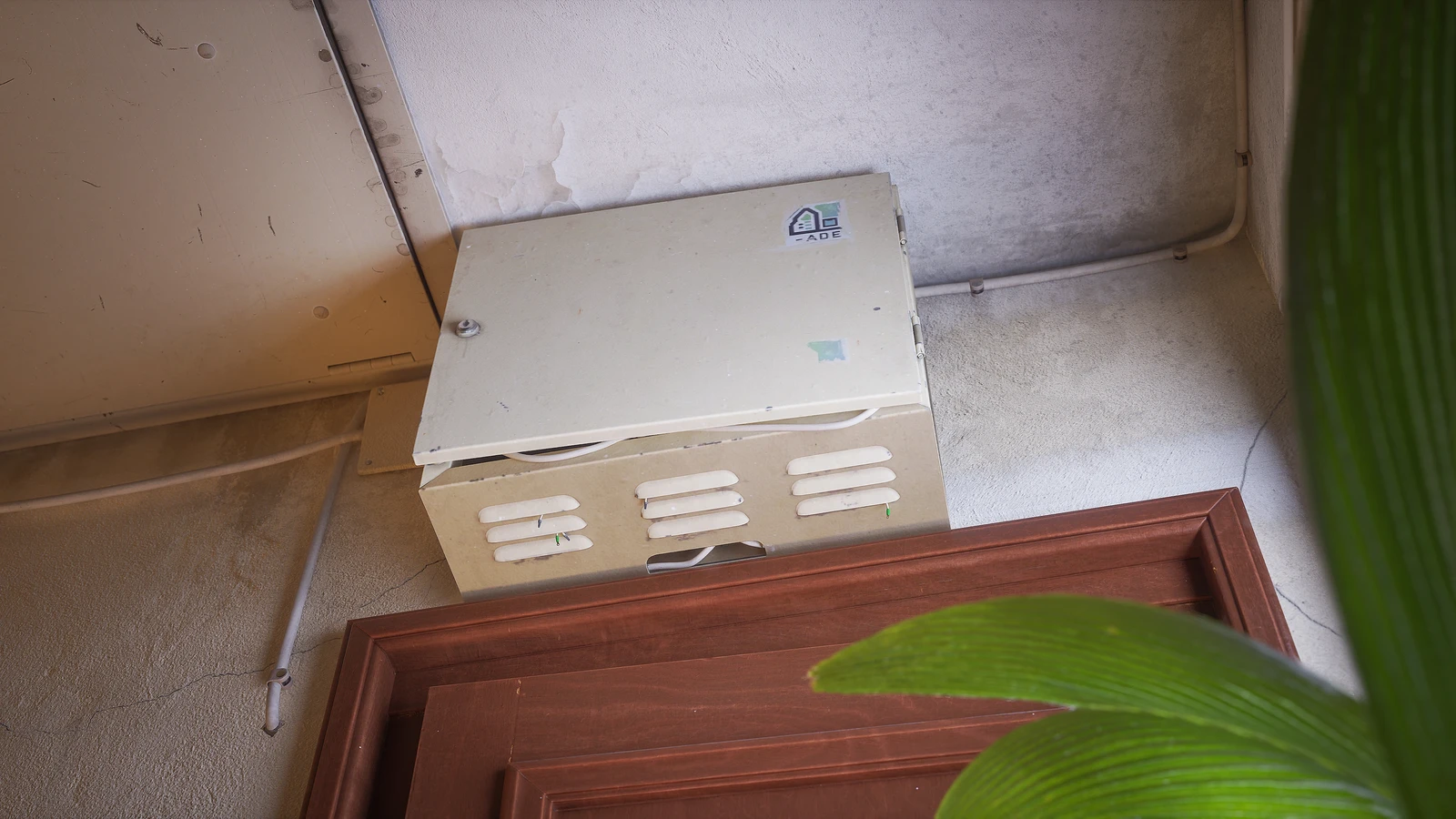 Detail work on the Electrical box corner