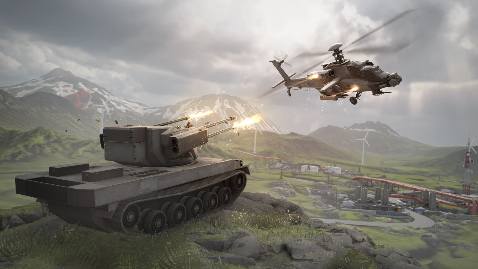 Promotional artwork made by Bruno Lebrun, featuring the attack helicopter
