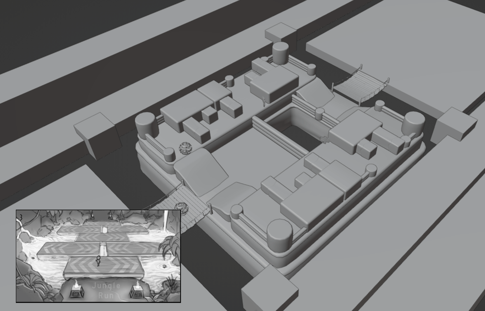 Rough Jungle Concept over Whitebox block to show what it could look like all together. 