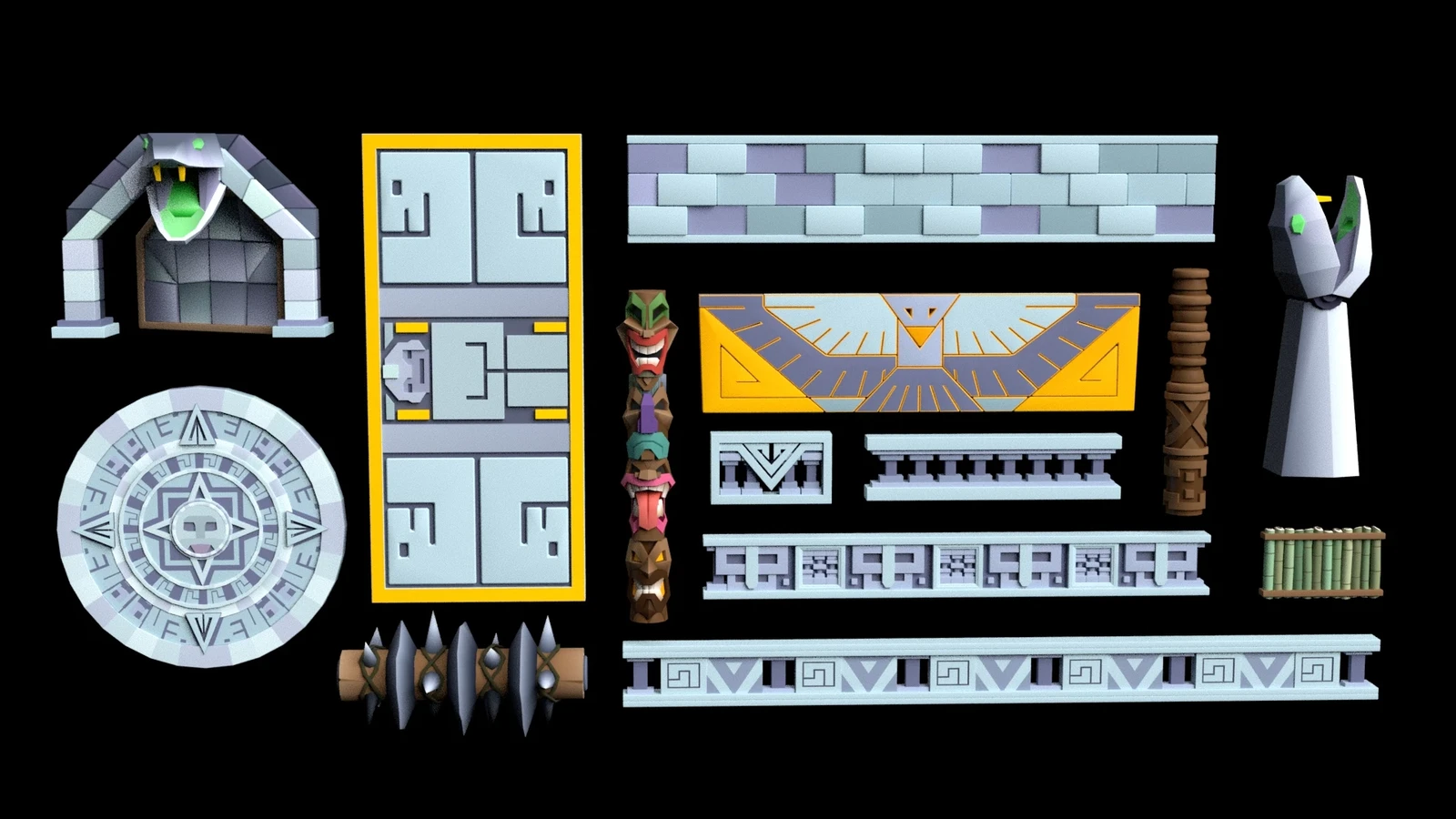 Some of the obstacles I created from scratch. 