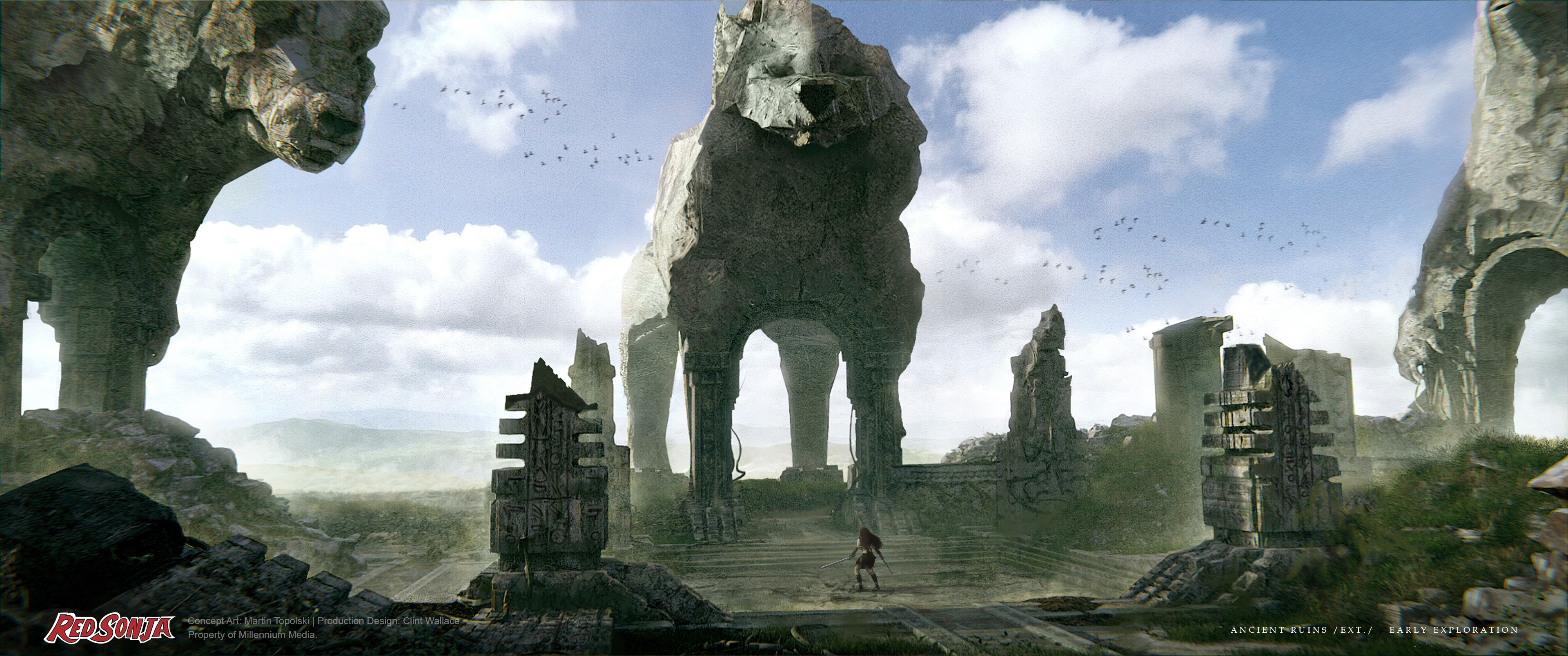 Ancient Ruins /EXT./ - Early Exploration