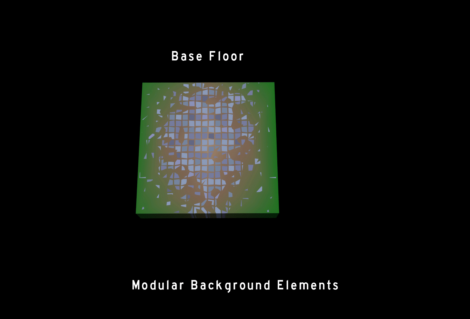 Modular Background Elements used to build around the floor sections. 