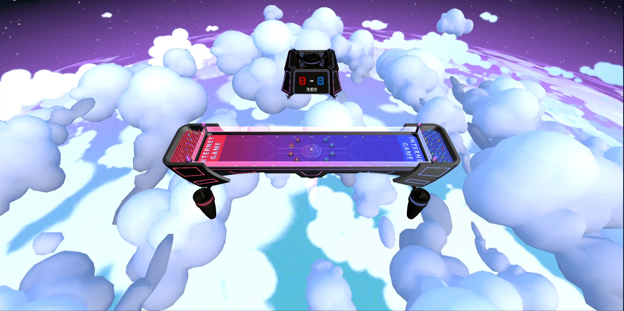 In-game models and textures. I made the field, jumbotron, clouds, cloud textures, and atmosphere gradient. 