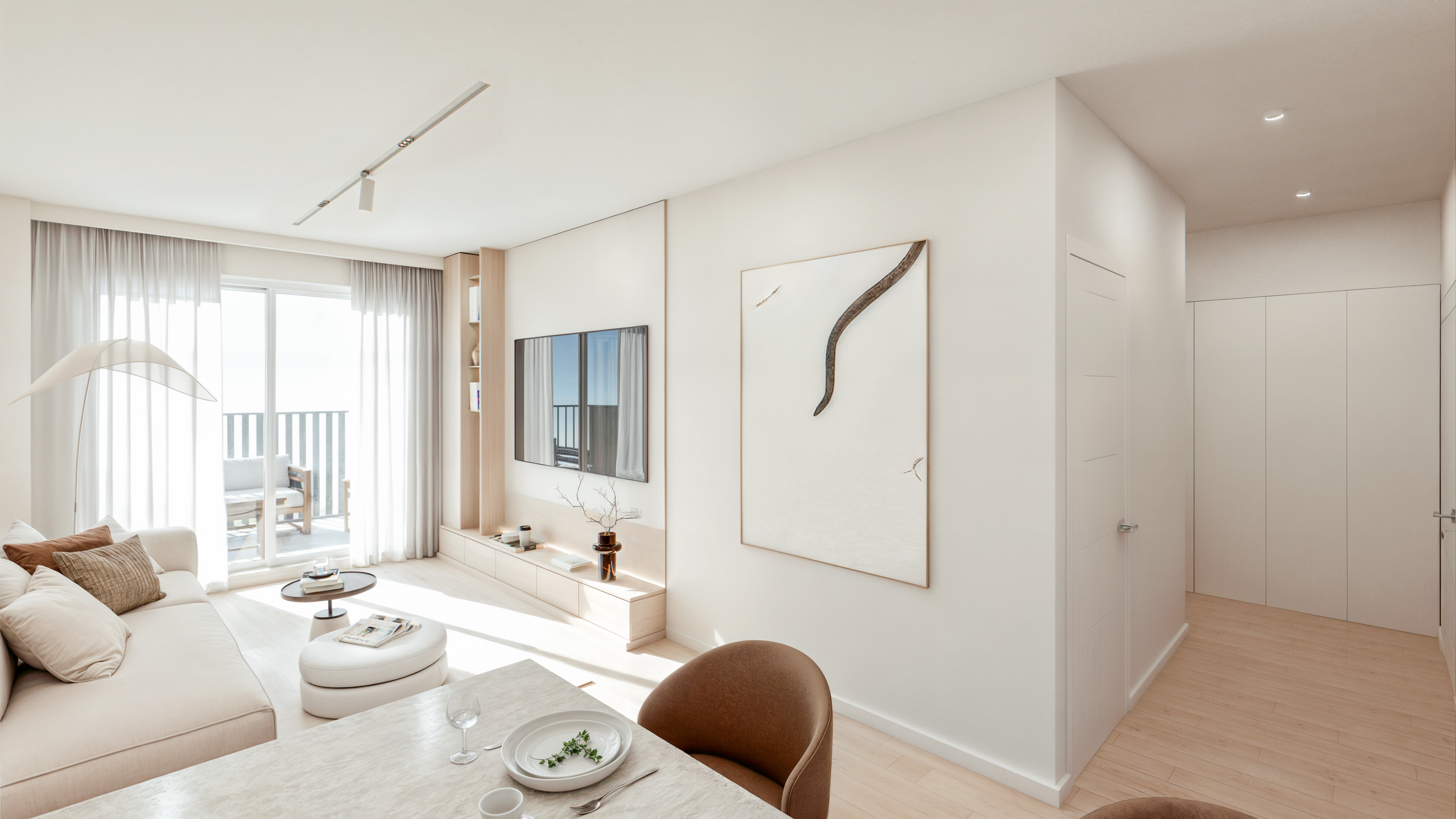 Livingroom/closed kitchen