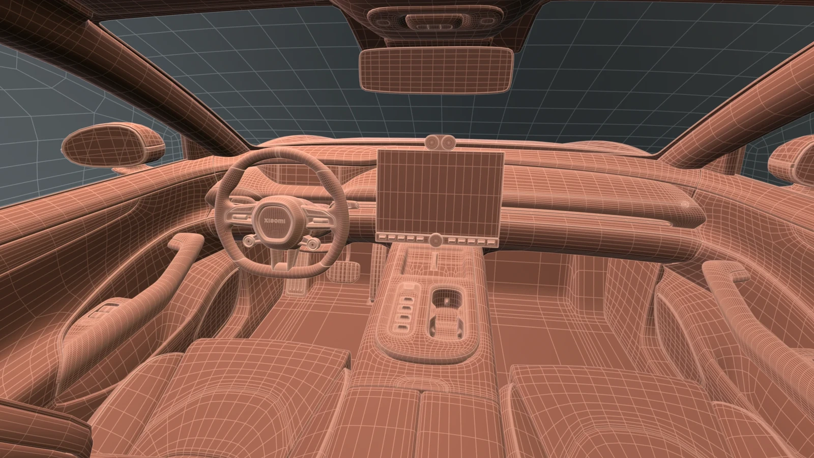 Interior Clay Wireframe