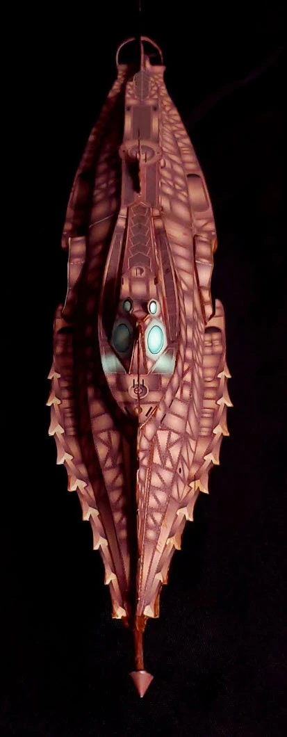 20,0000 Leagues Under the Sea - Nautilus Paper Card Model. Build by Dale Jackson. Designed by Kevin Kittle. Free Model at: https://www.disneyexperience.com/activities/models/20klus_model.php?