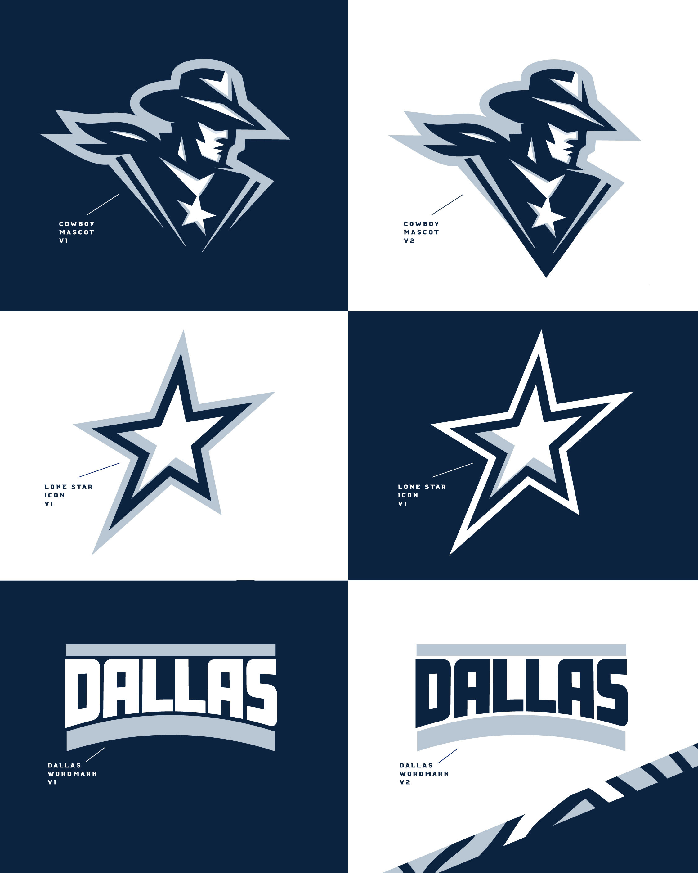 Primary + secondary mascot marks, Lone Star icons, and wordmark versions designed for broadcast, merch, and digital flexibility