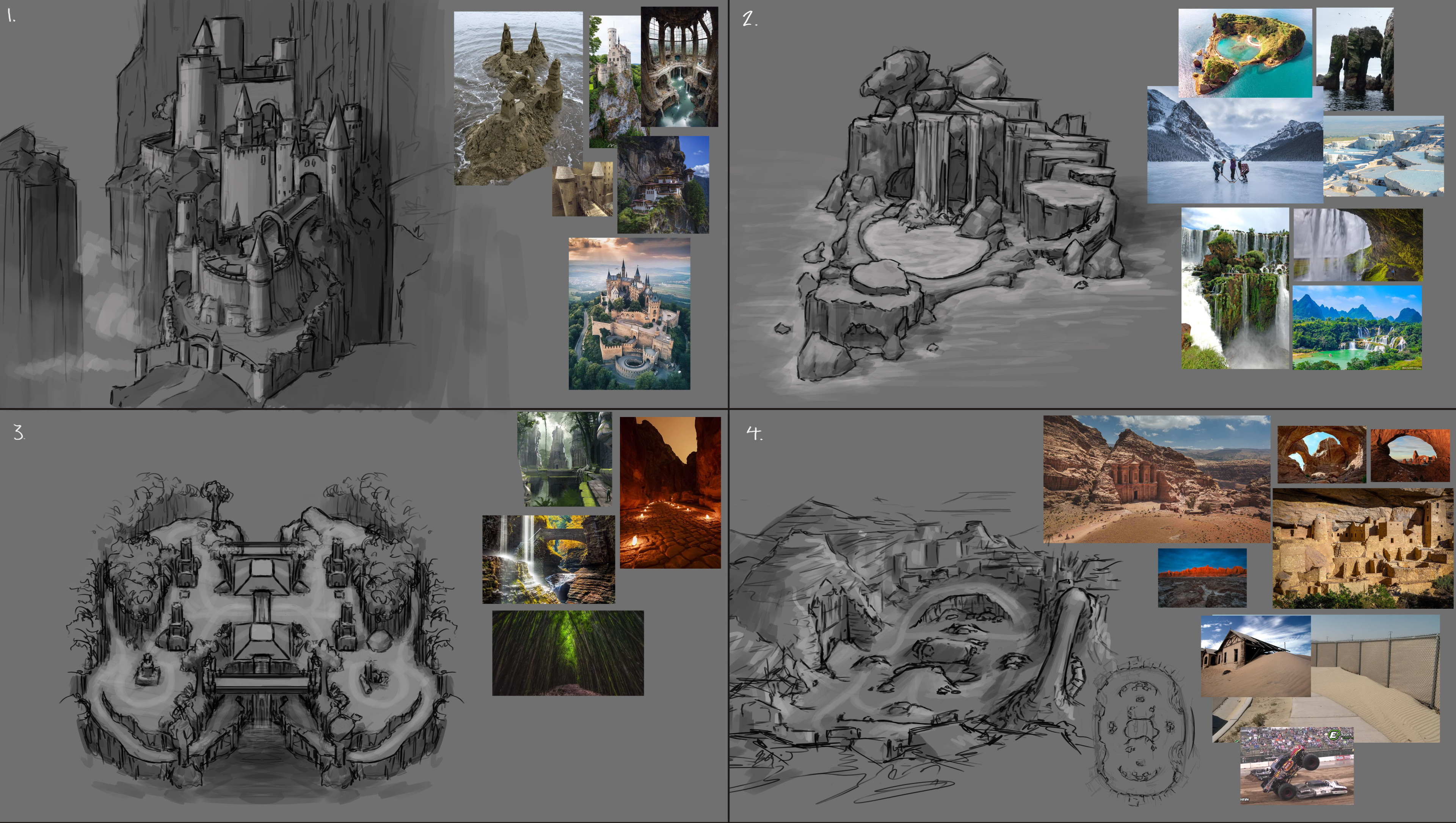 Initial sketch concepts to establish direction