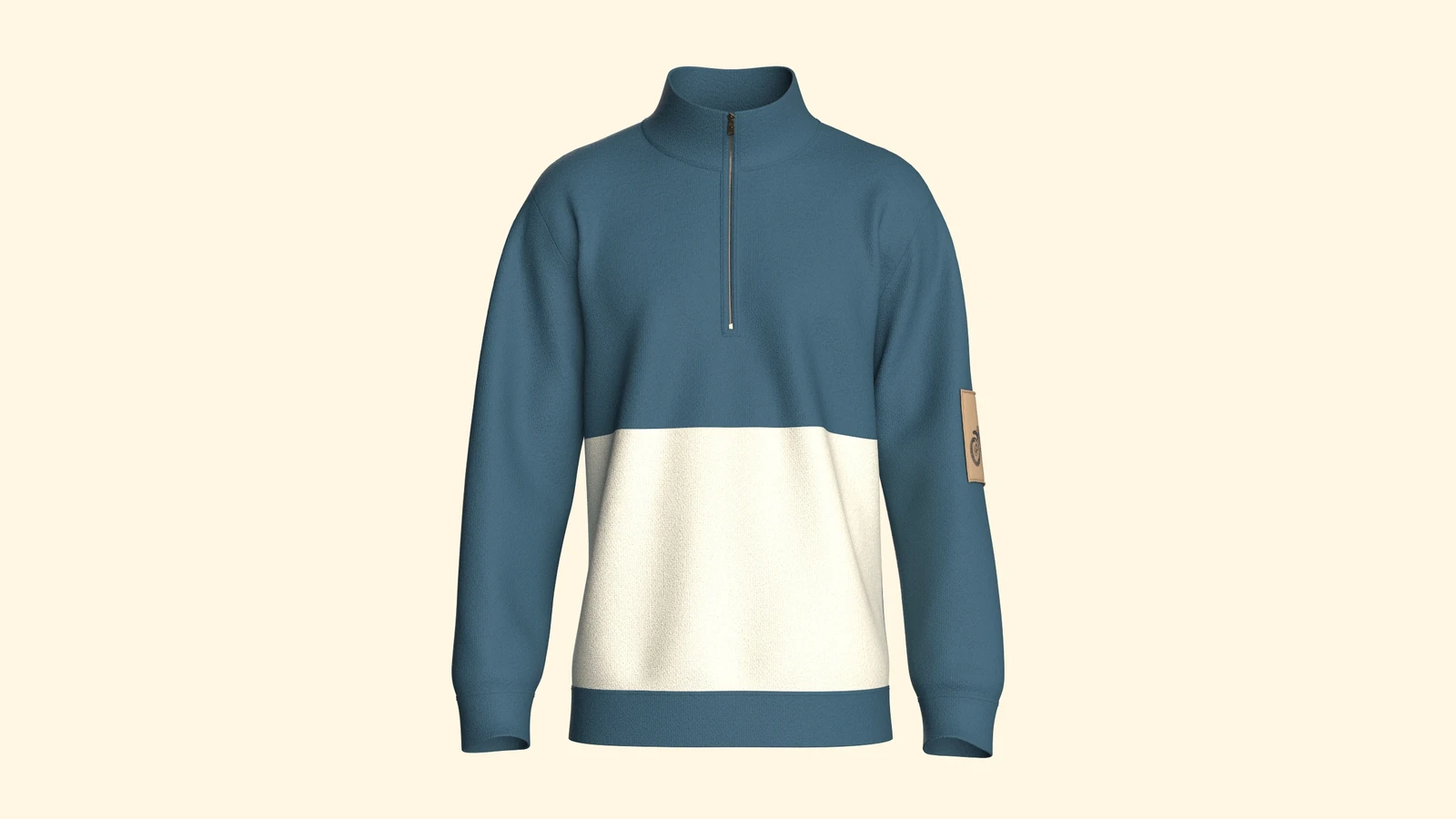 Men Half Zip Jacket With Patch