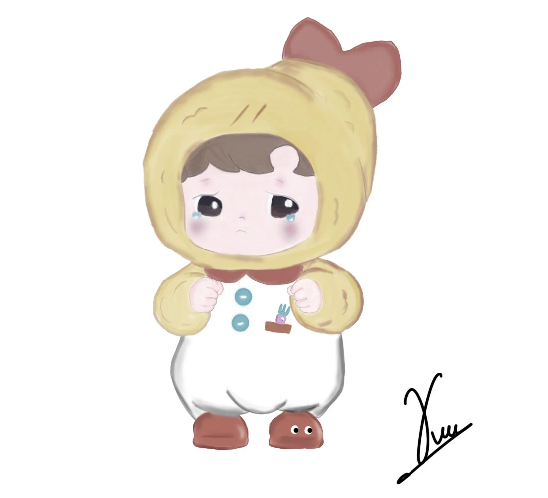 Practicing painting one of the character in popmart