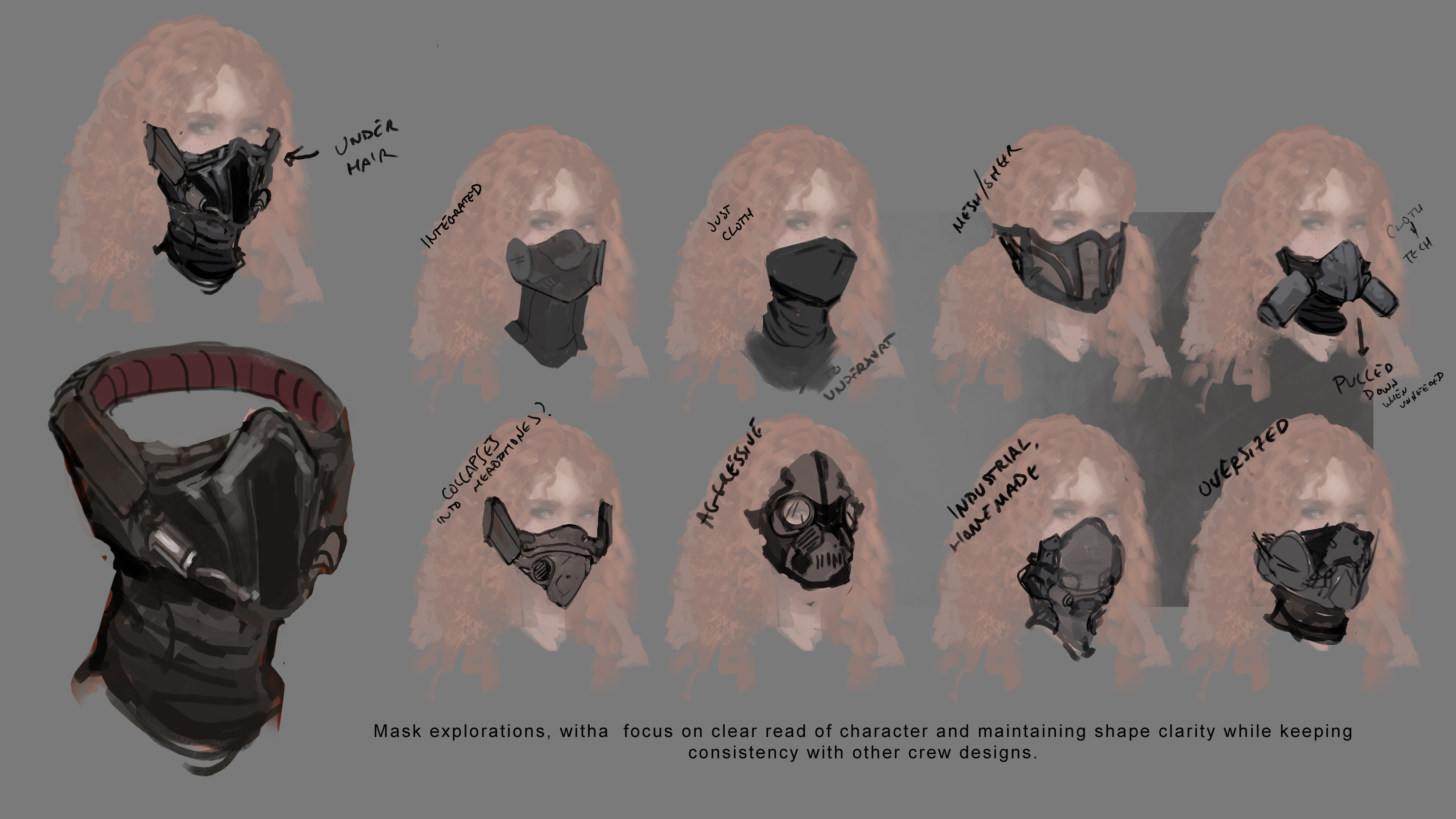 Explorations of the mask design.