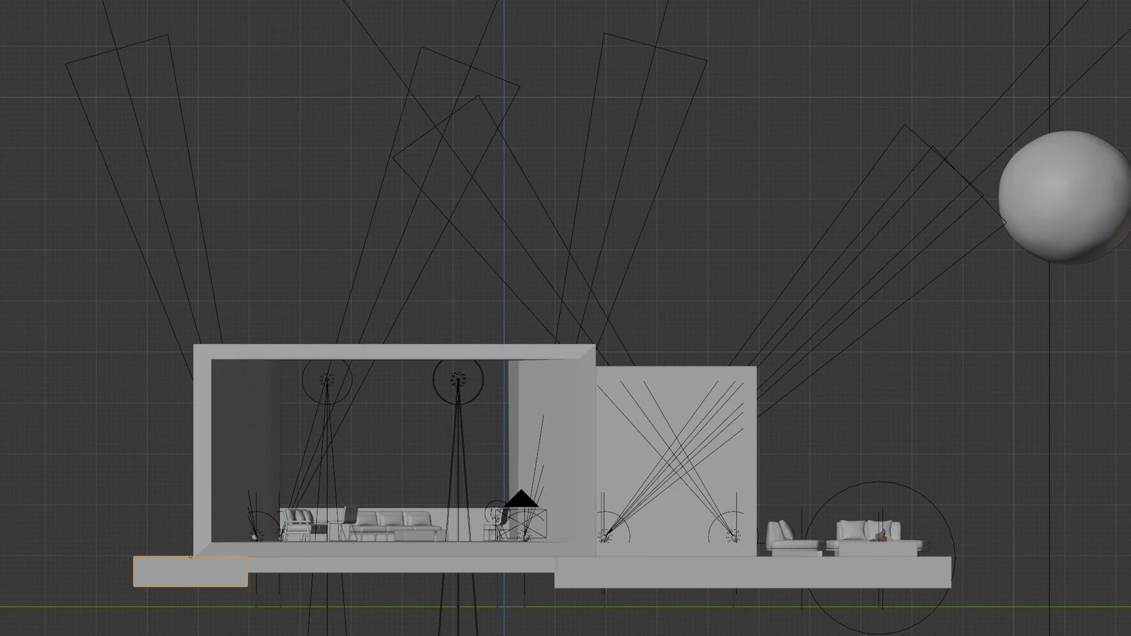 3D orthographic view Beach house