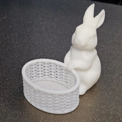 Easter Bunny With Basket 3D Print