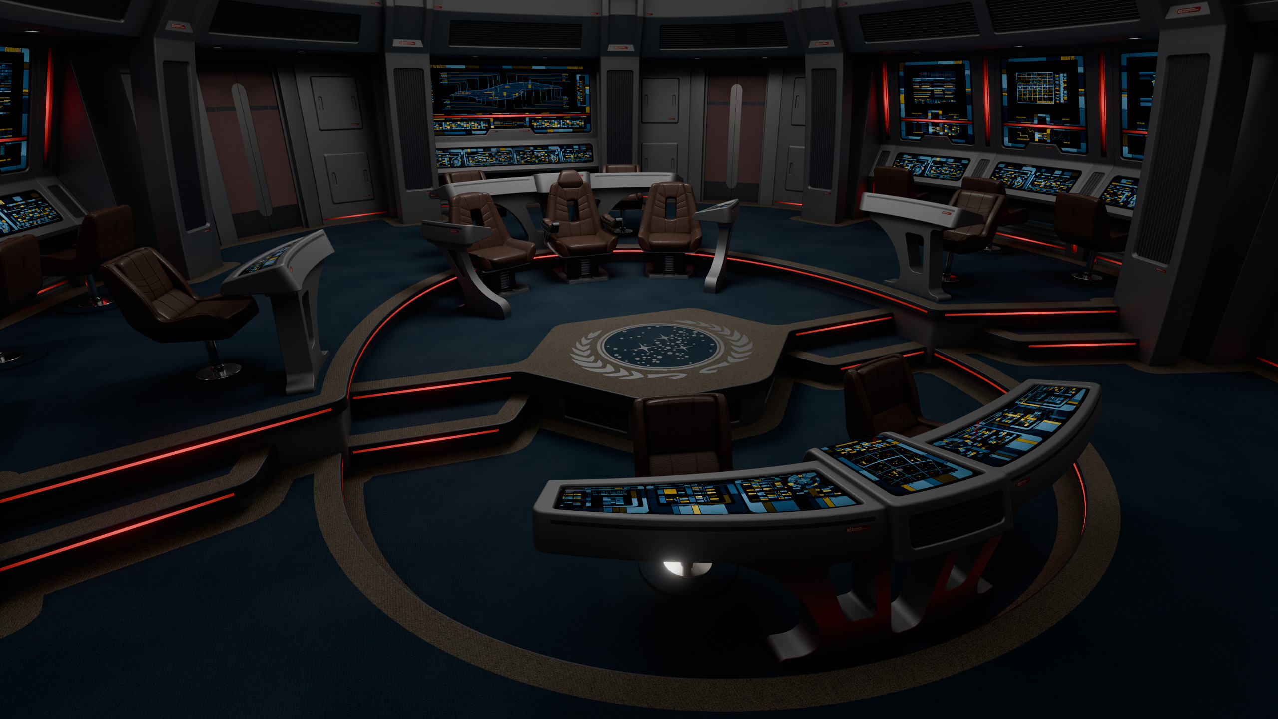 The bridge under red alert