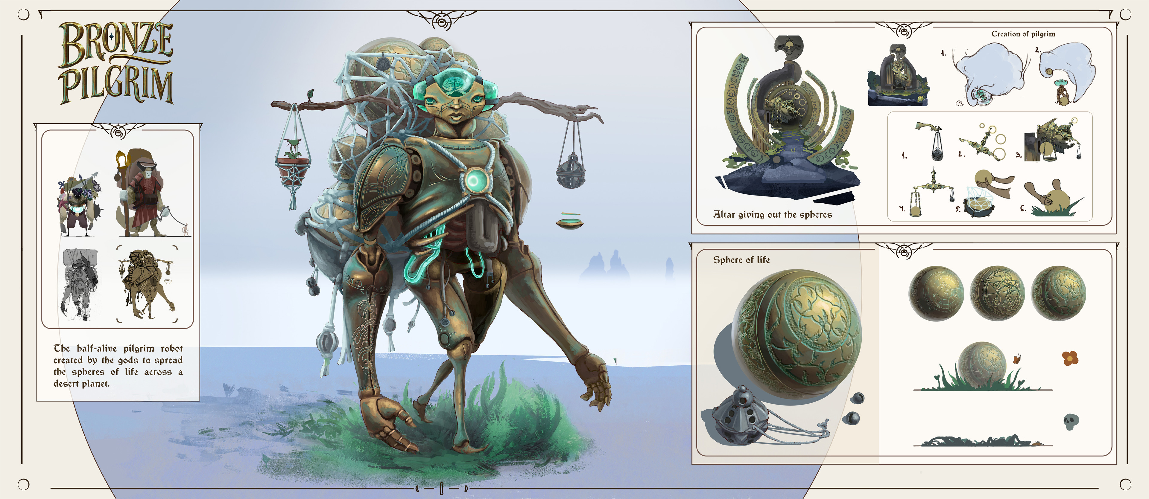 Character design and props with a little bit of environment design (altar)