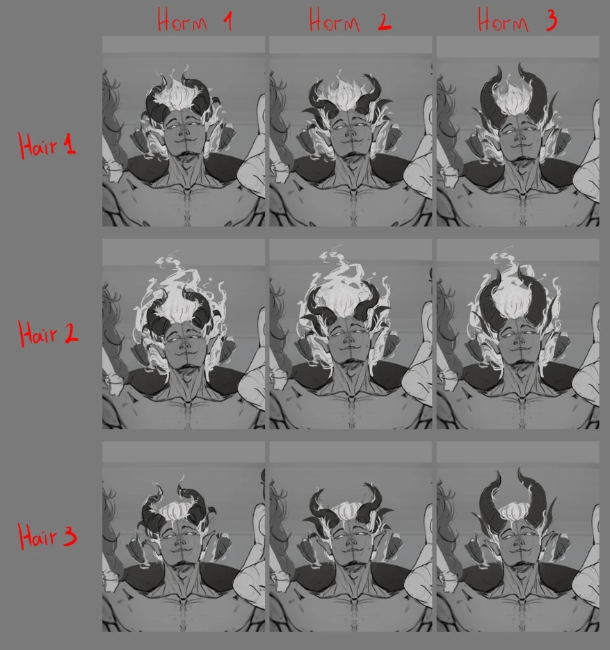 Hair and horn variations