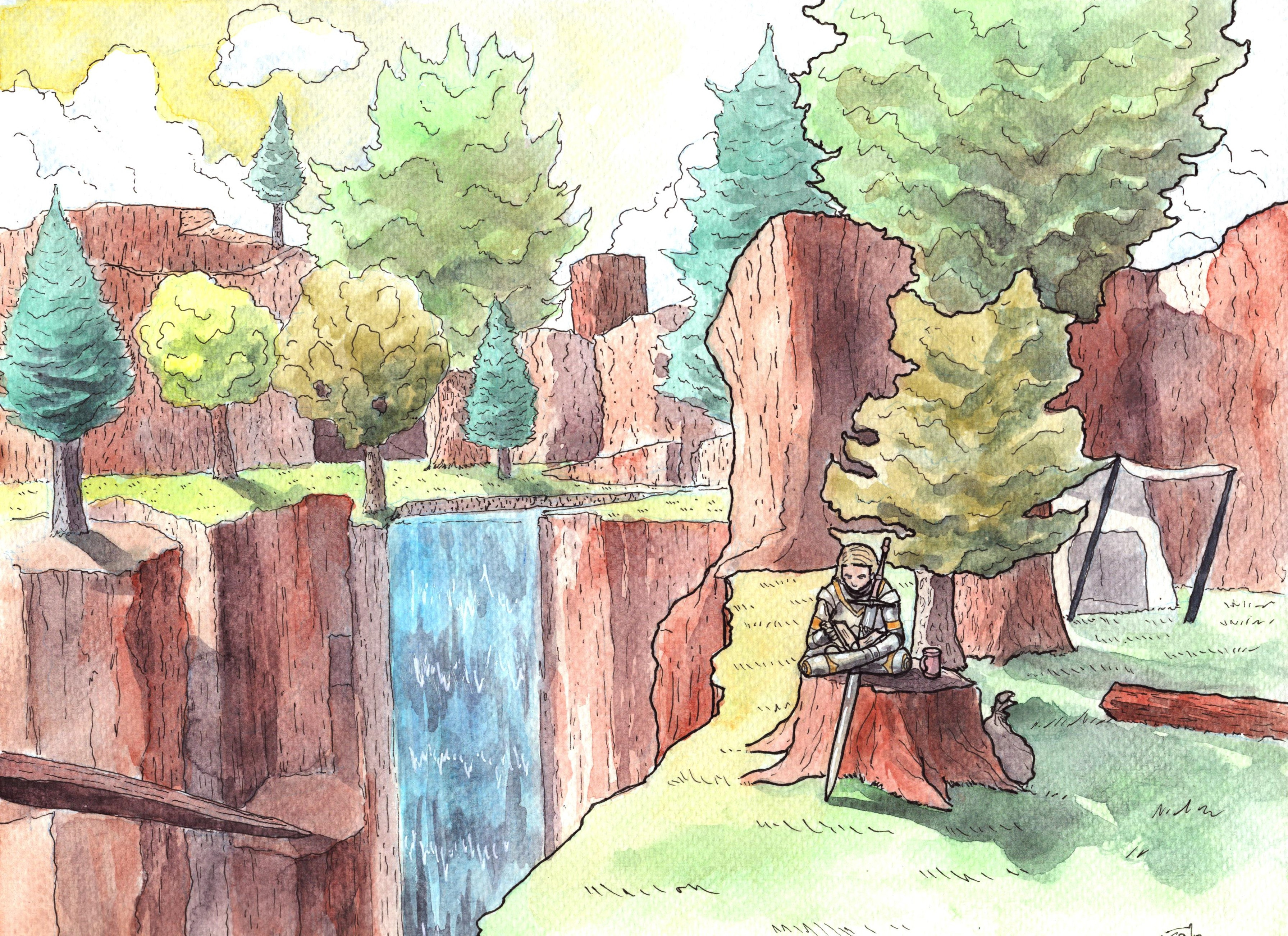 Gouache and ink on paper.