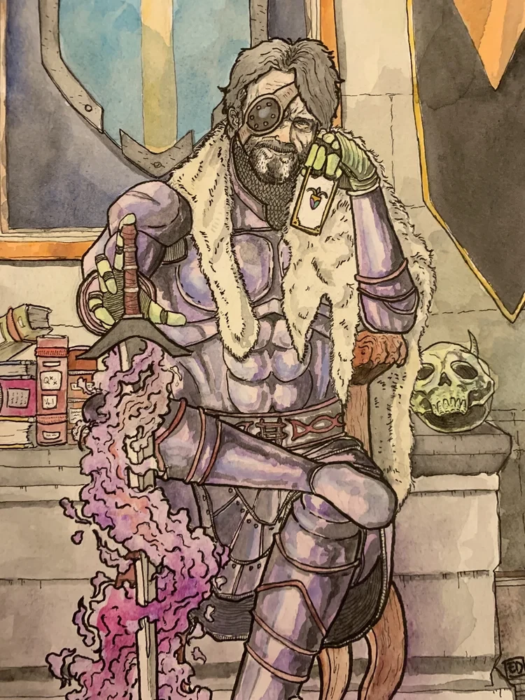 Gouache and ink on paper. 