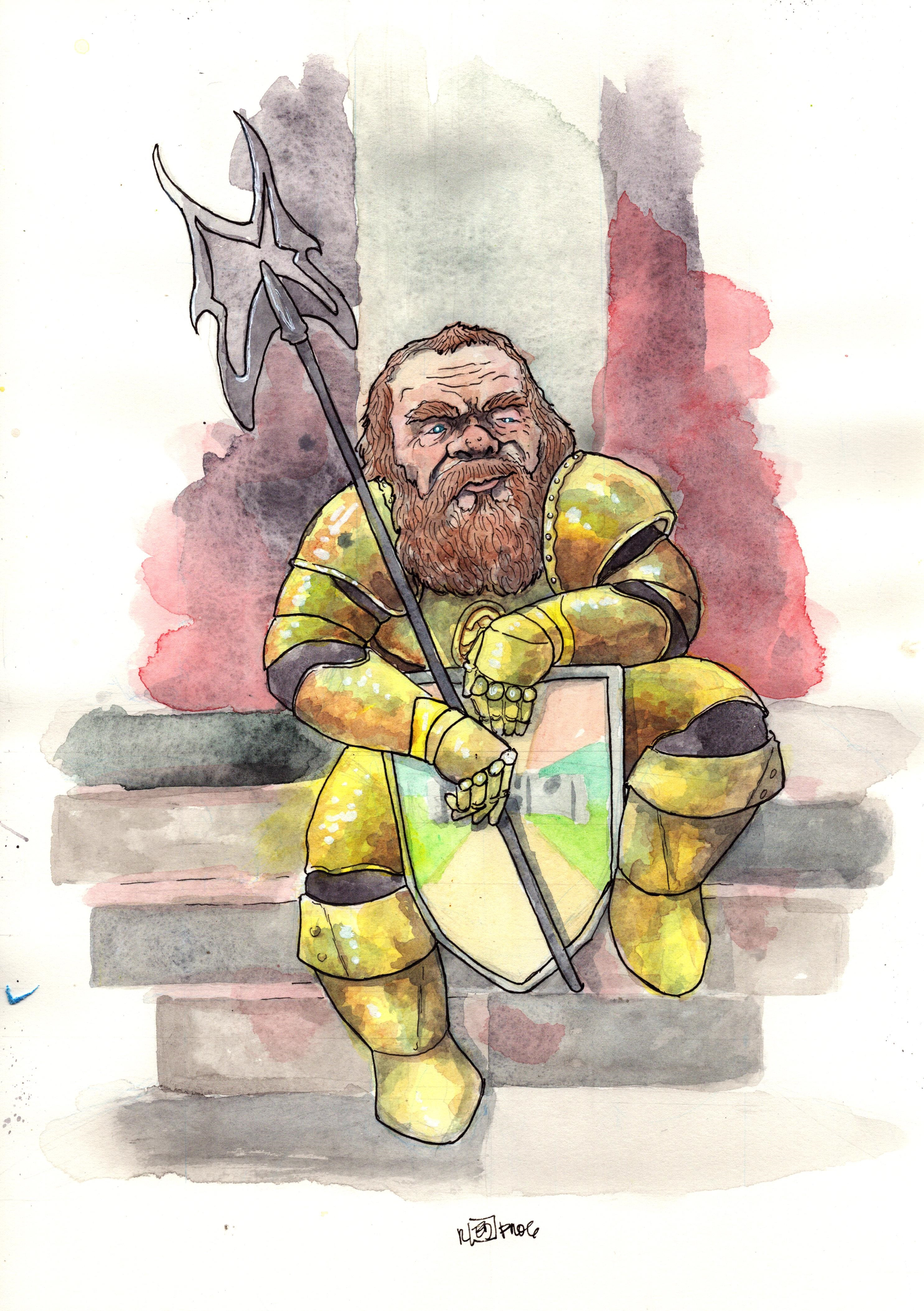 Gouache and ink on paper. 