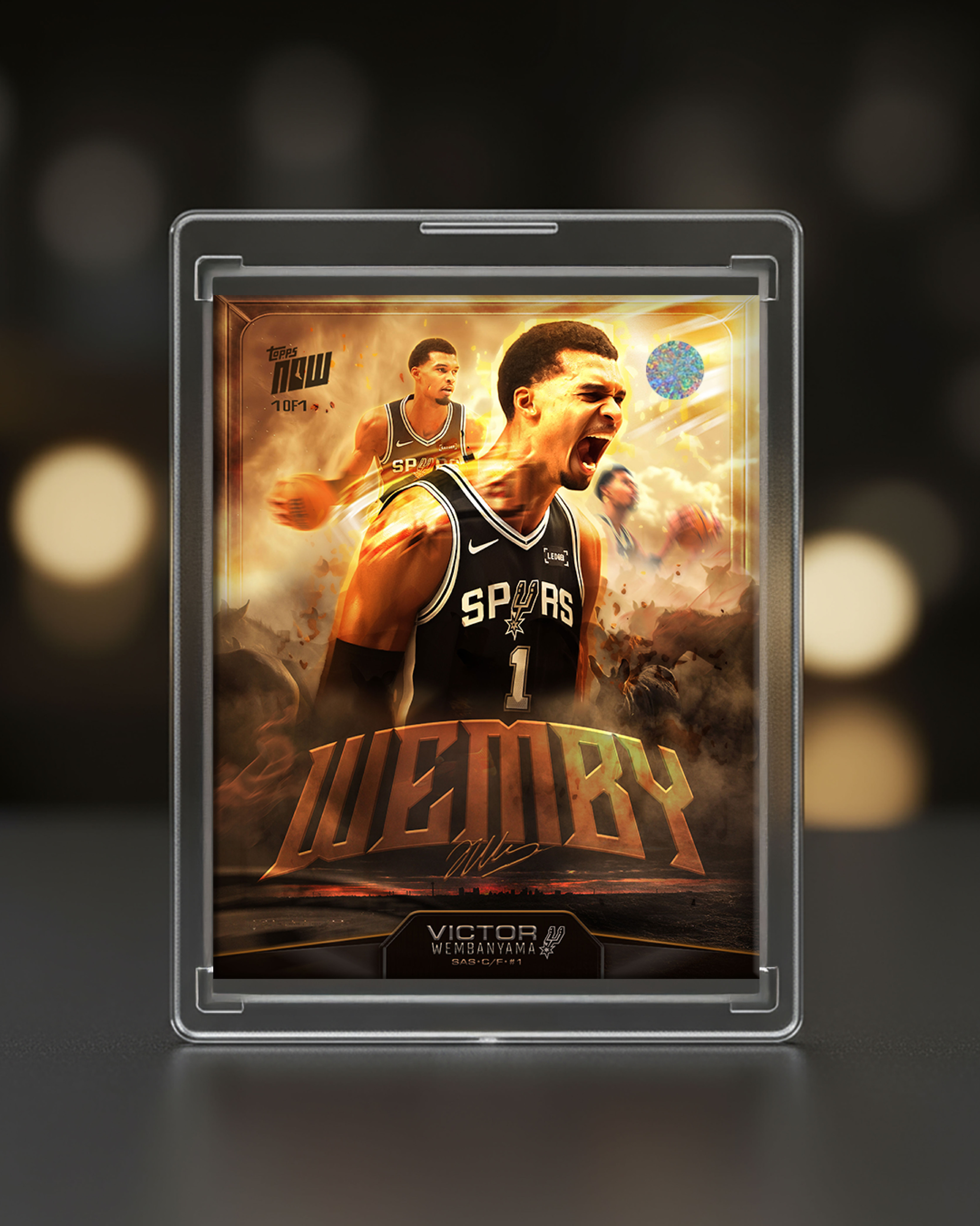 Trading card adaptation translating the energy into a premium collectible format.