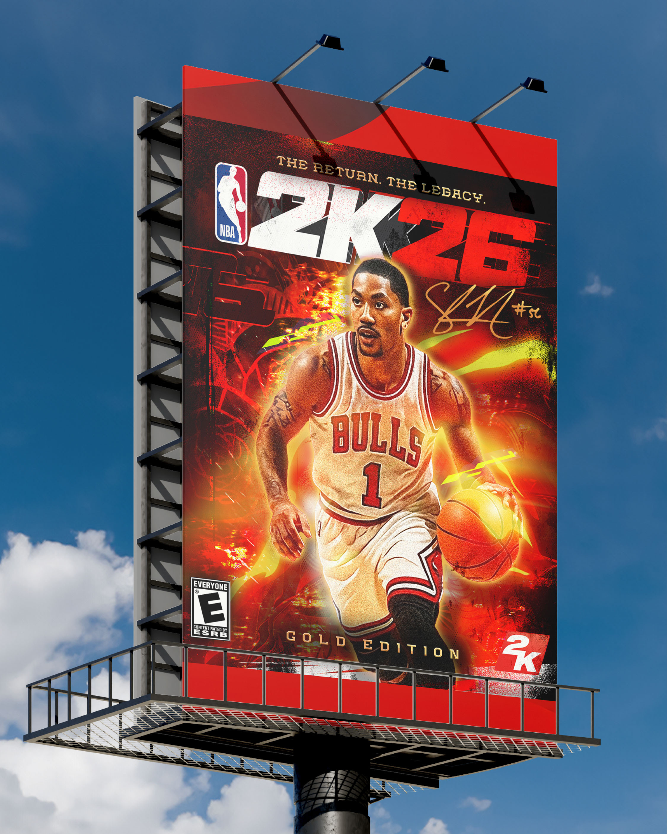 Large-scale outdoor advertising showcasing the Gold Edition artwork.