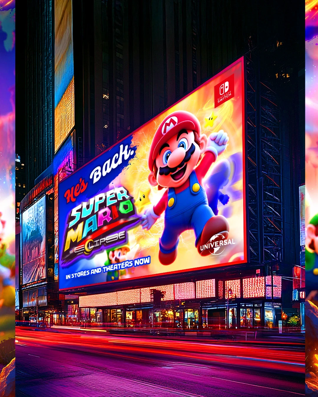 Large-format outdoor billboard concept designed for maximum visibility and high-energy urban impact.