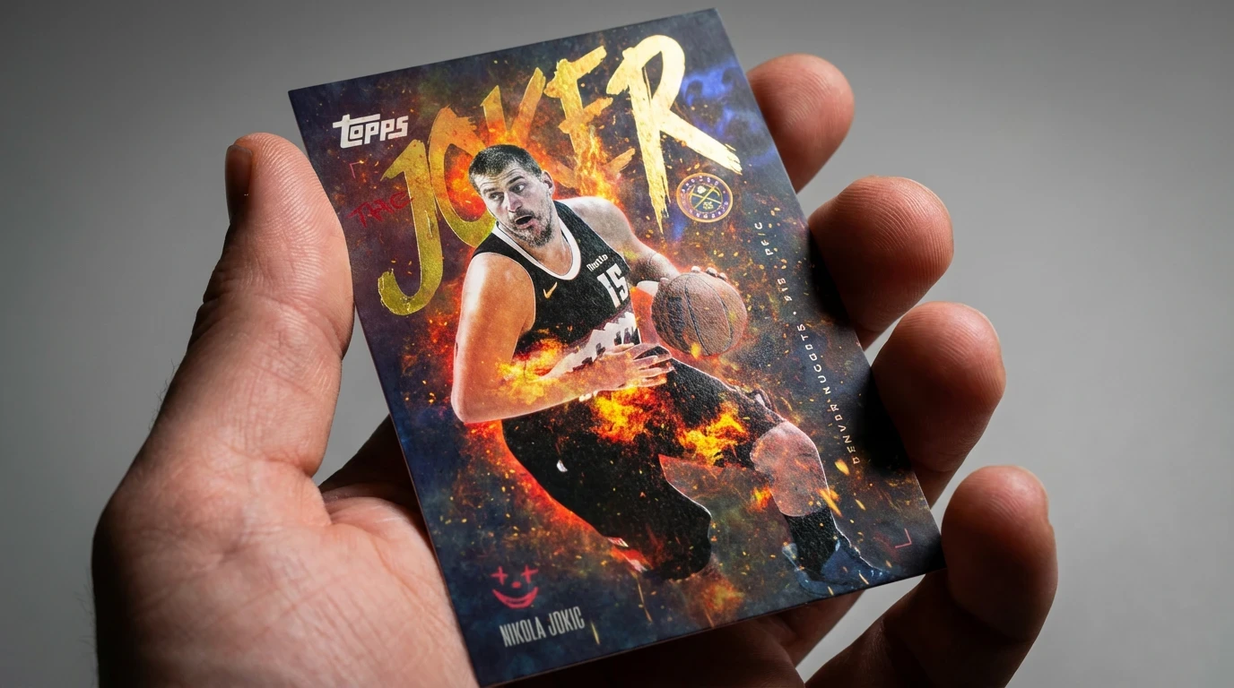 Hand-held mockup designed to convey real-world scale, tactile presence, and the physical appeal of the card as a premium collectible item.