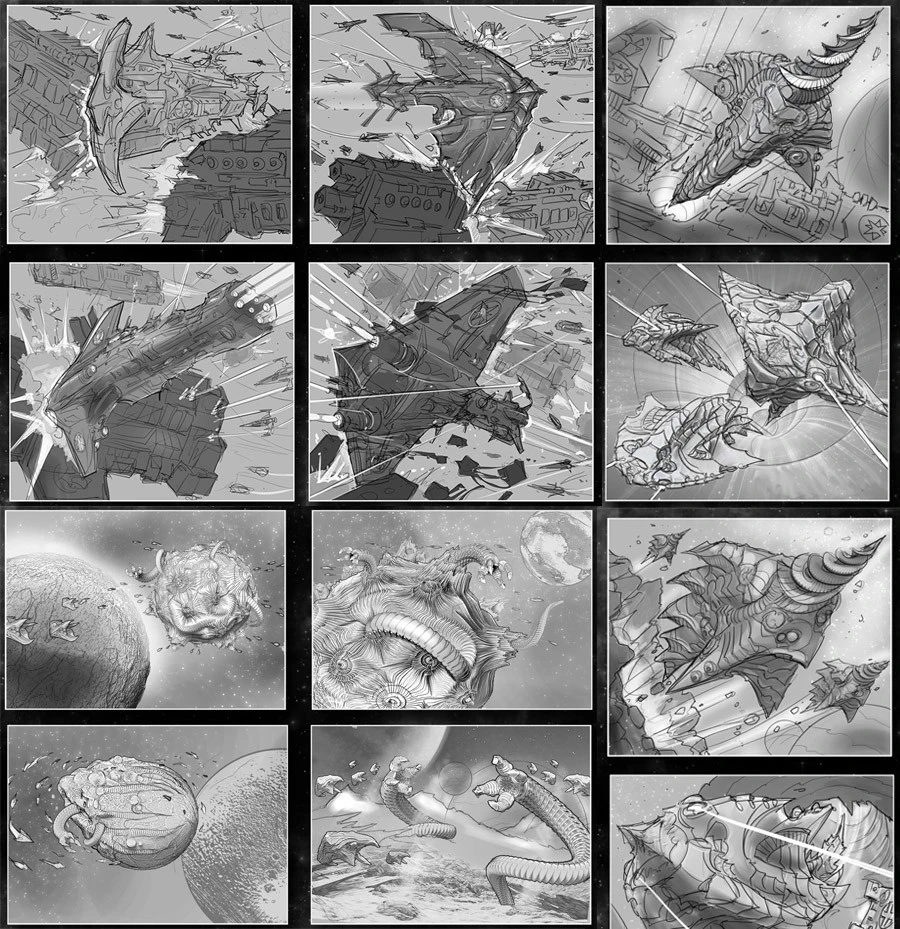 Concepts for HammerHead, Borrower and Infested Moon