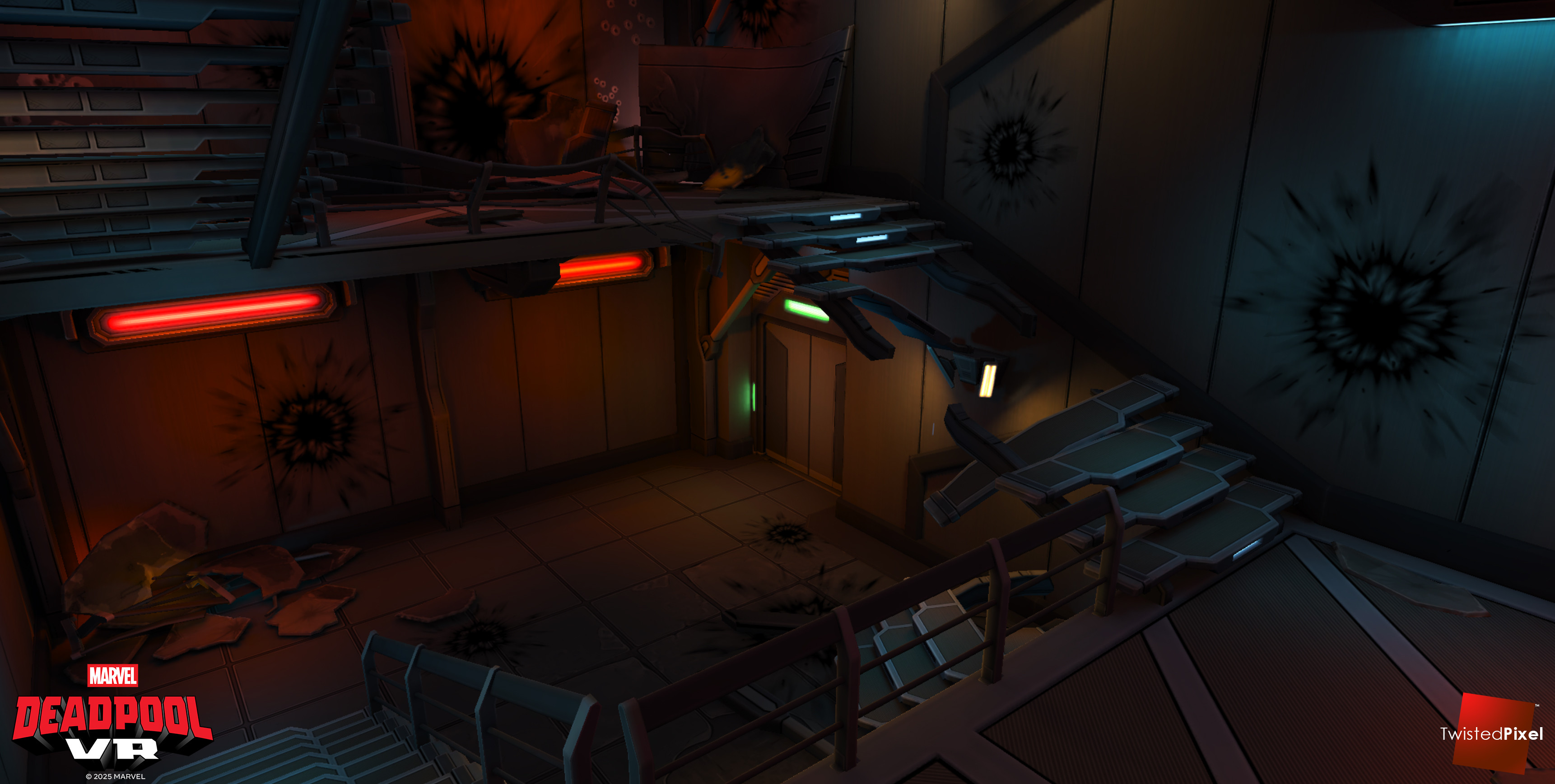 Responsible for doors and floors in this room along with explosion decals.