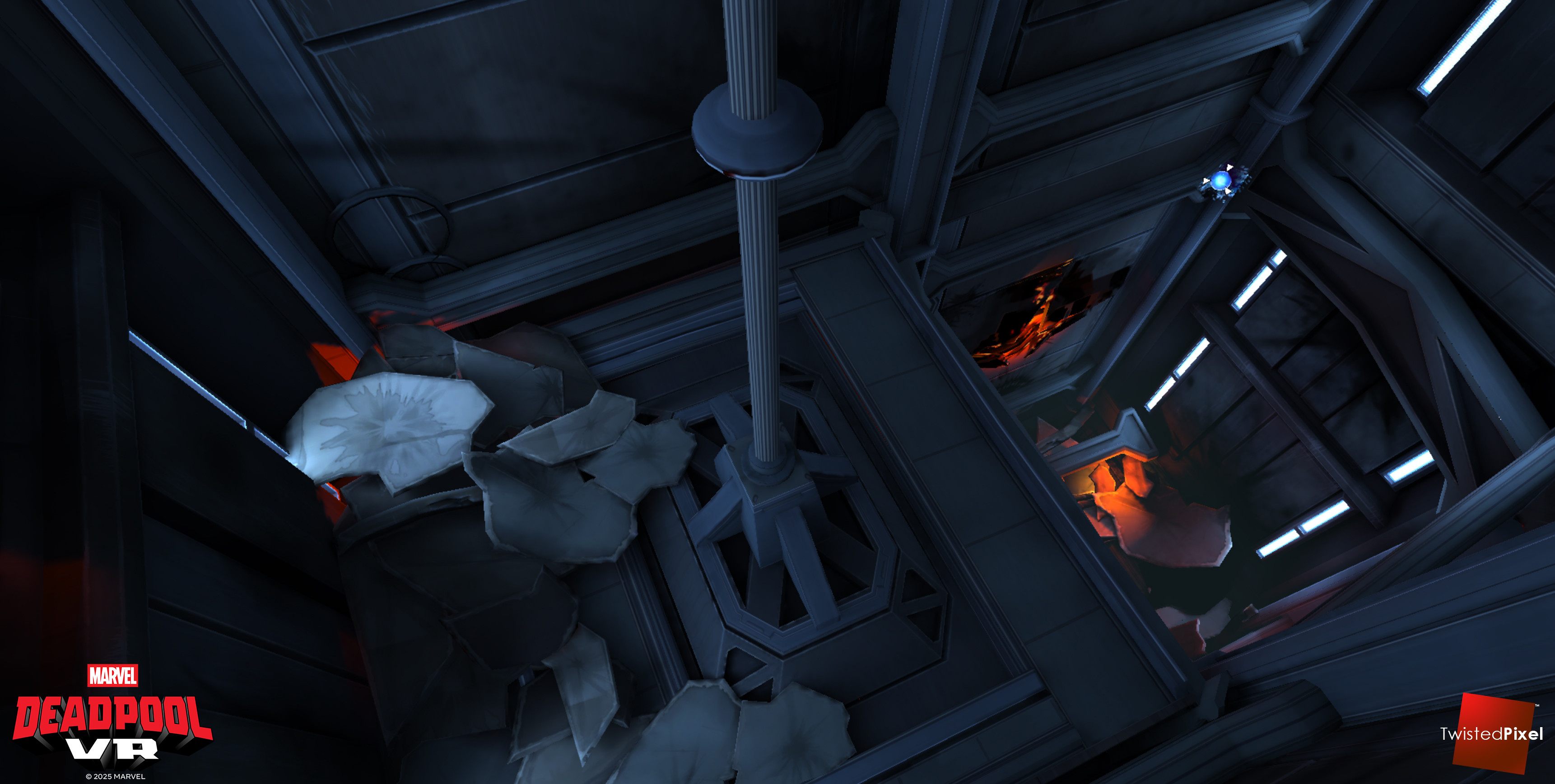 Helped model and texture some of the destruction pass and elevator components in this area.