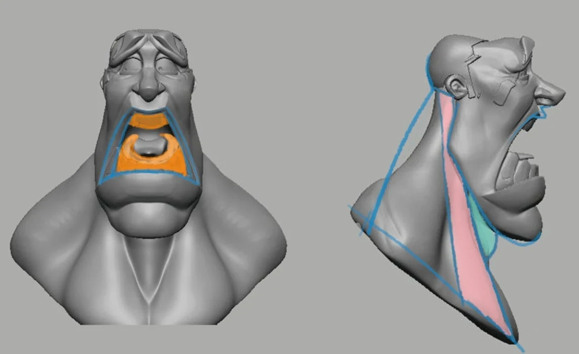 these where the small corrections requested, adjust the teeth to be more inside the mouth, and adjust the back to have a more natural arch and simplified muscles, also some tiny adjust in the bottom of the chin and the jaw