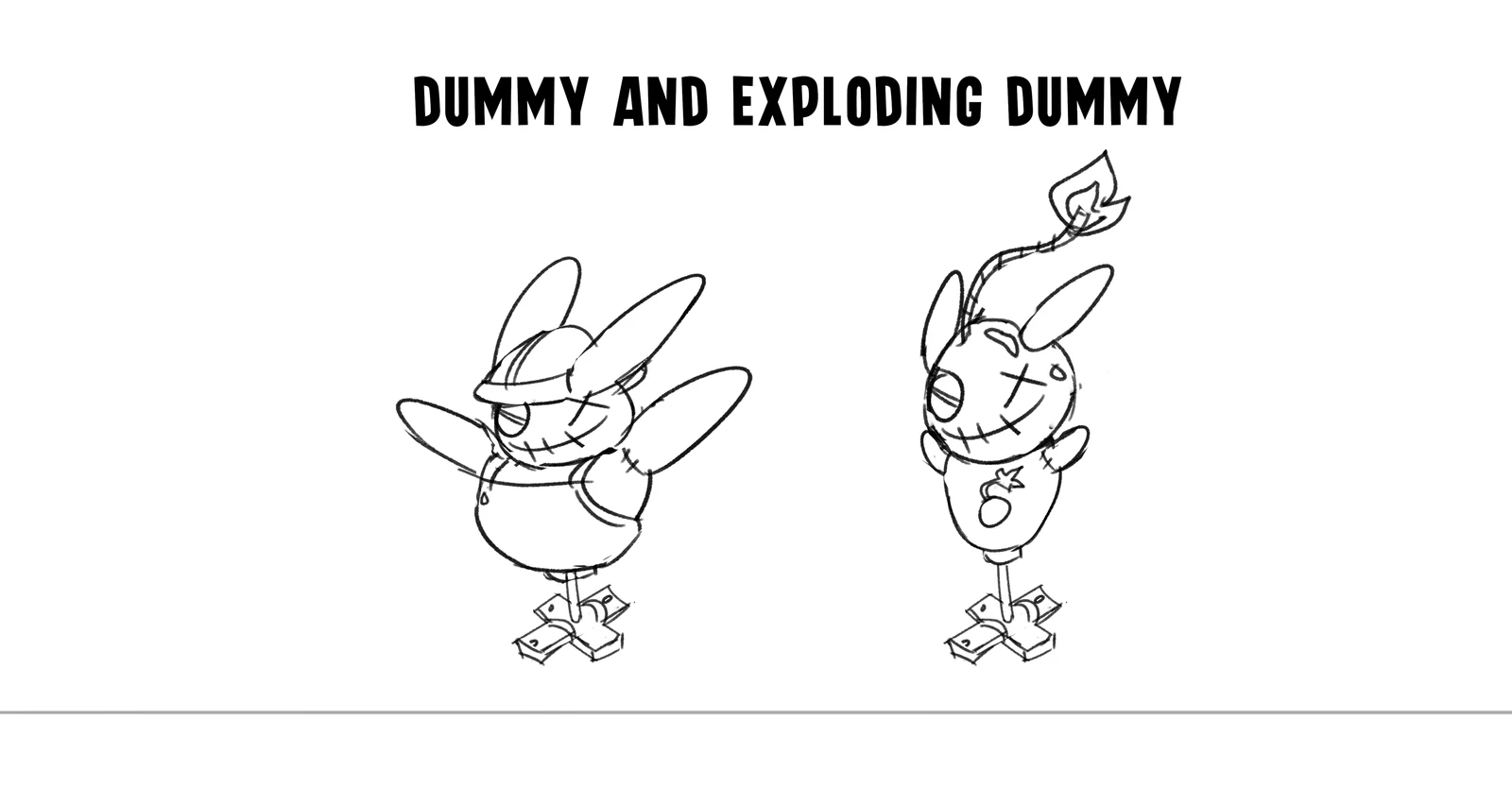 Dummy and exploding dummy sketch